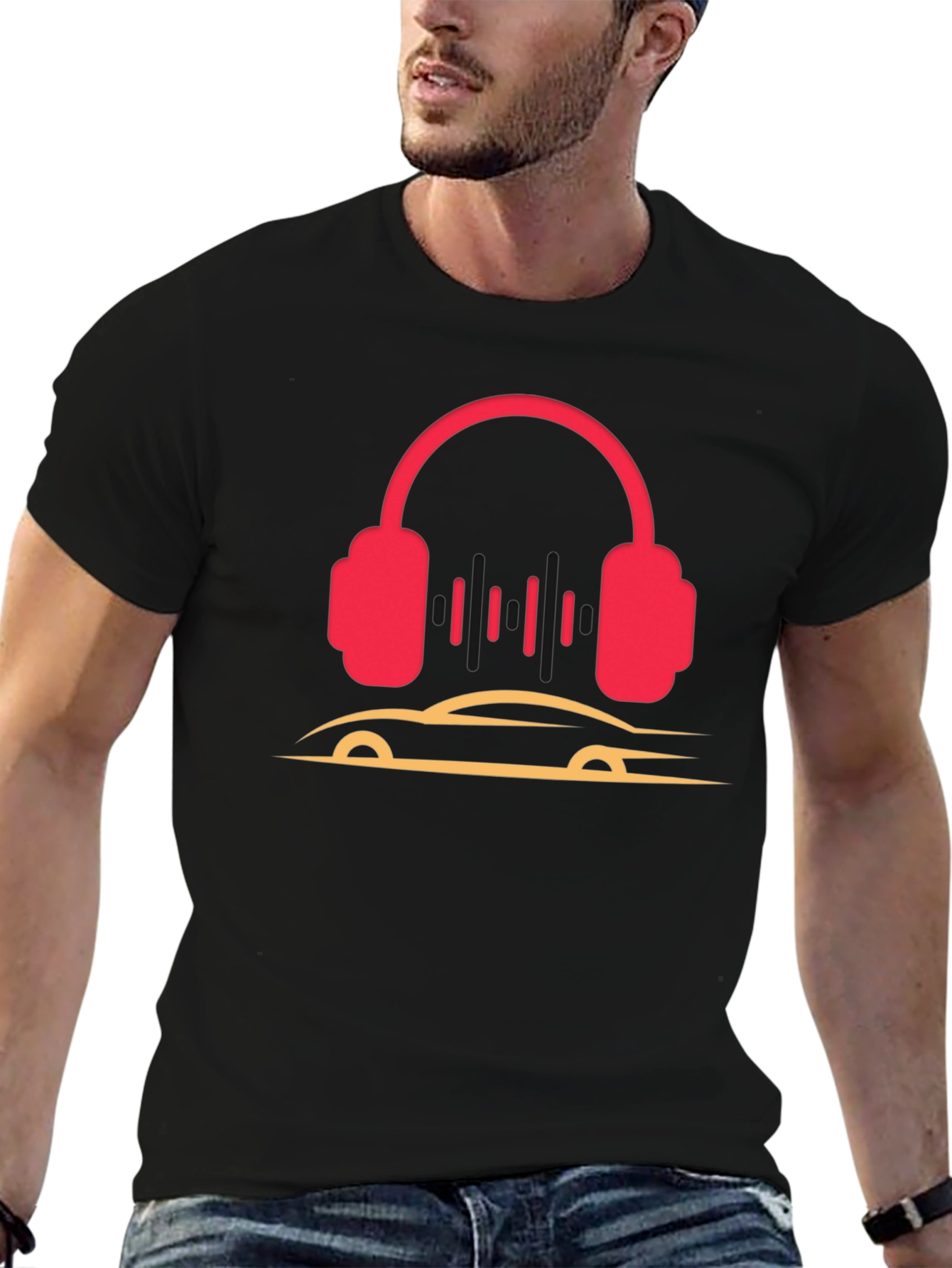 Headphones and Car Graphic T-Shirt
