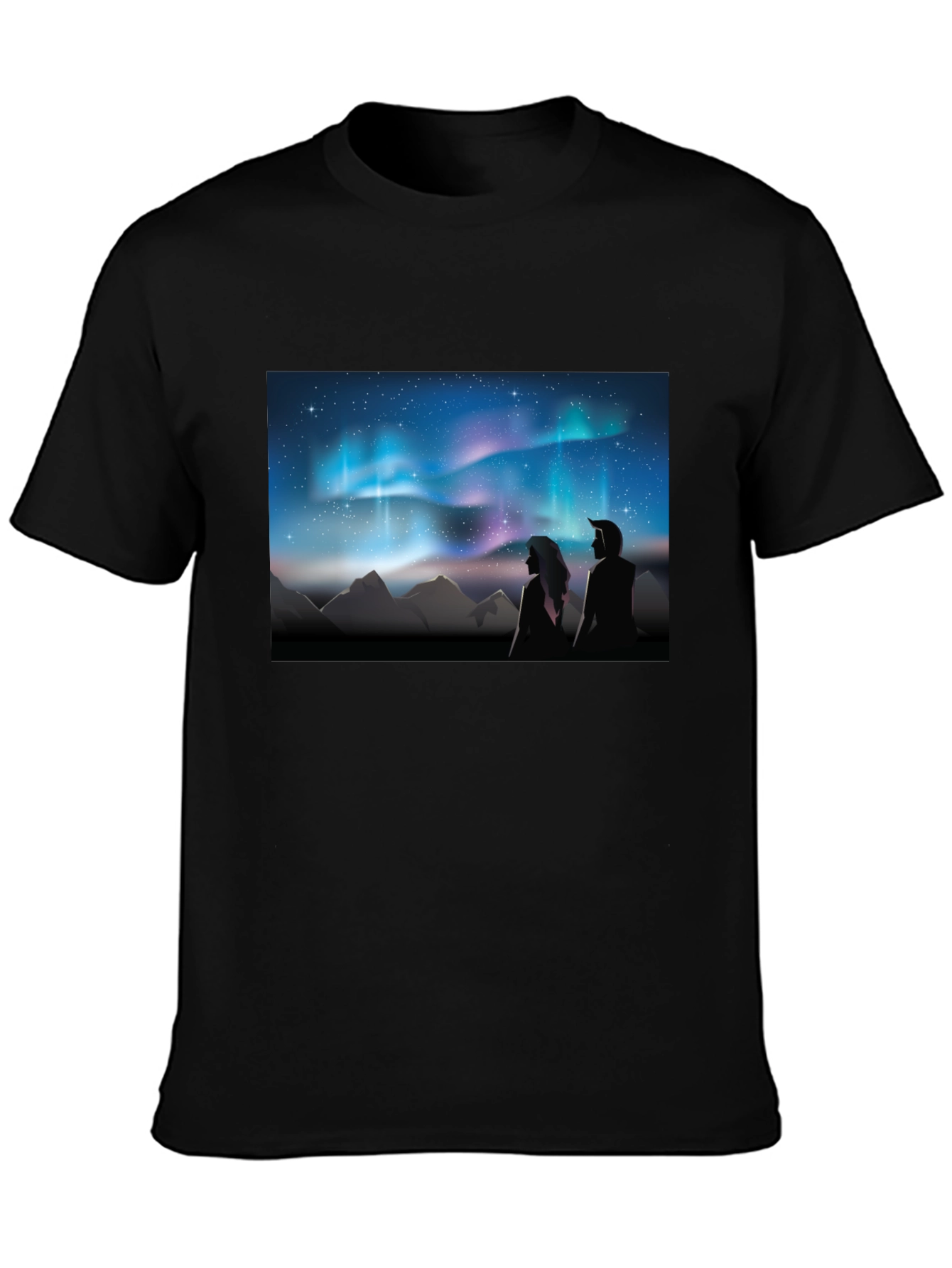 Aurora Borealis Couple T-Shirt