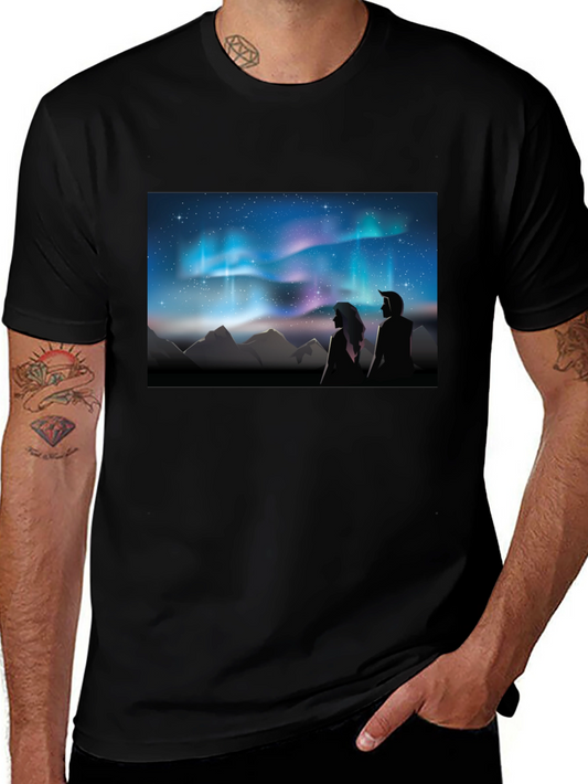 Aurora Borealis Couple T-Shirt