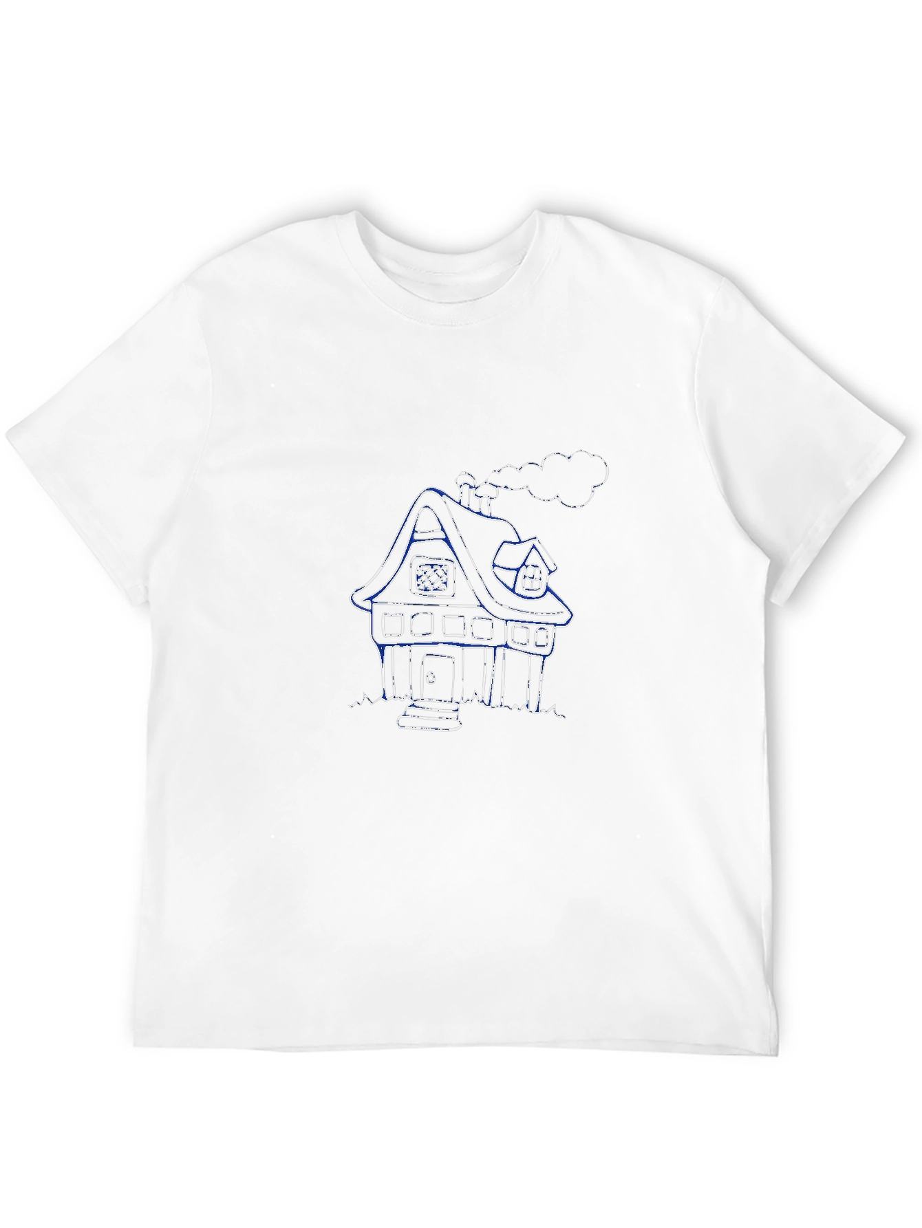 Cartoon House Graphic Black T-Shirt
