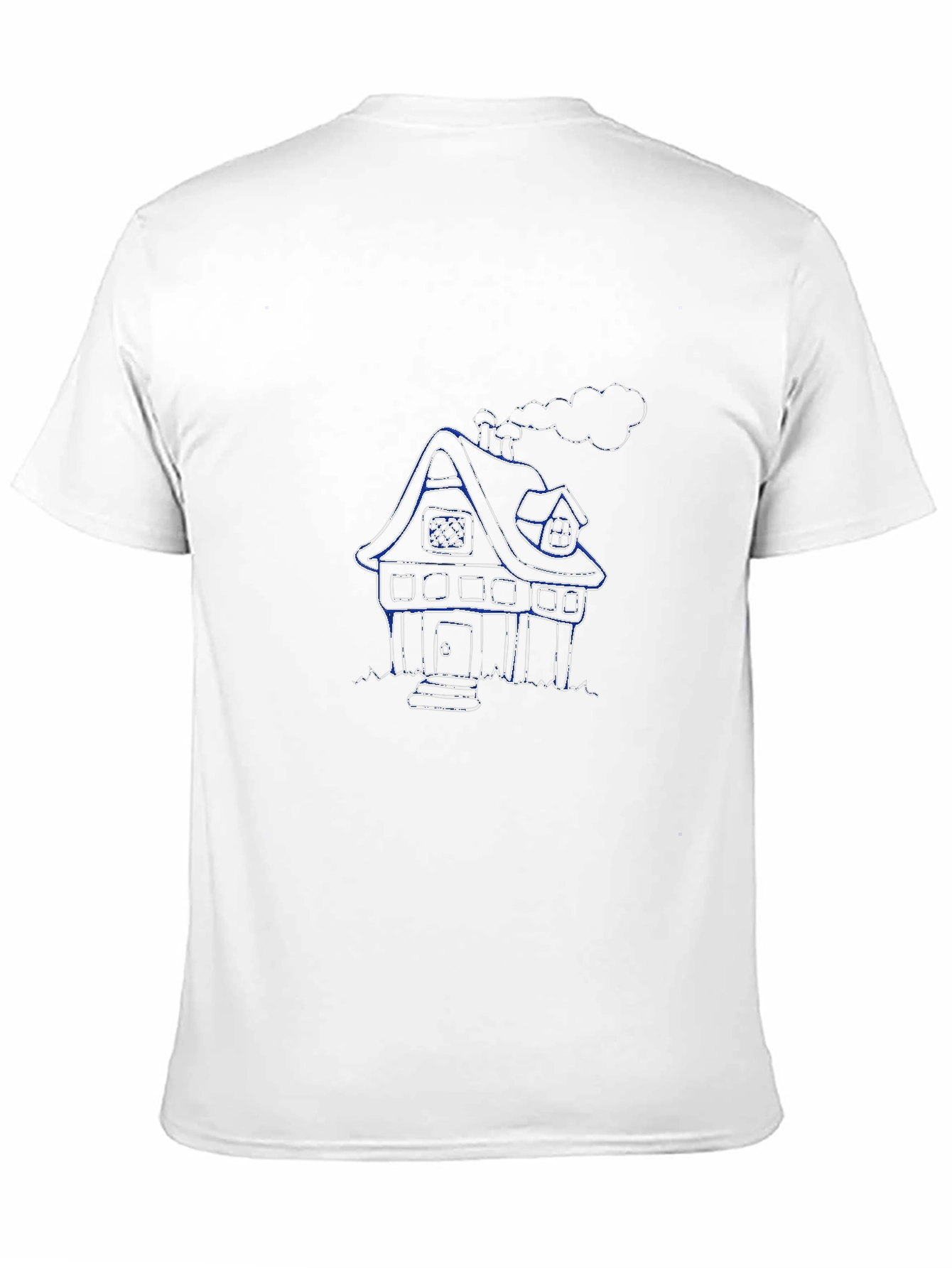 Cartoon House Graphic Black T-Shirt