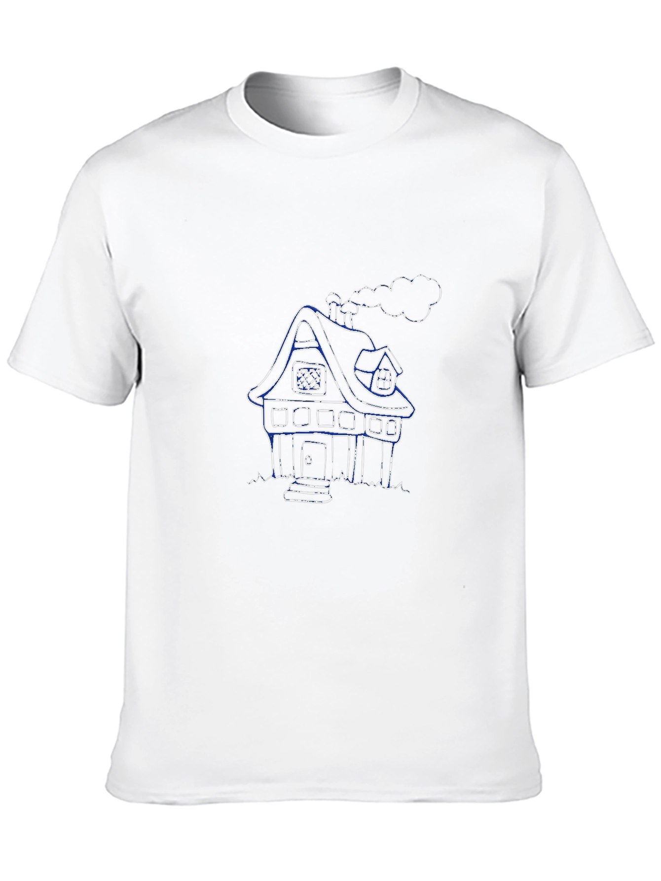 Cartoon House Graphic Black T-Shirt