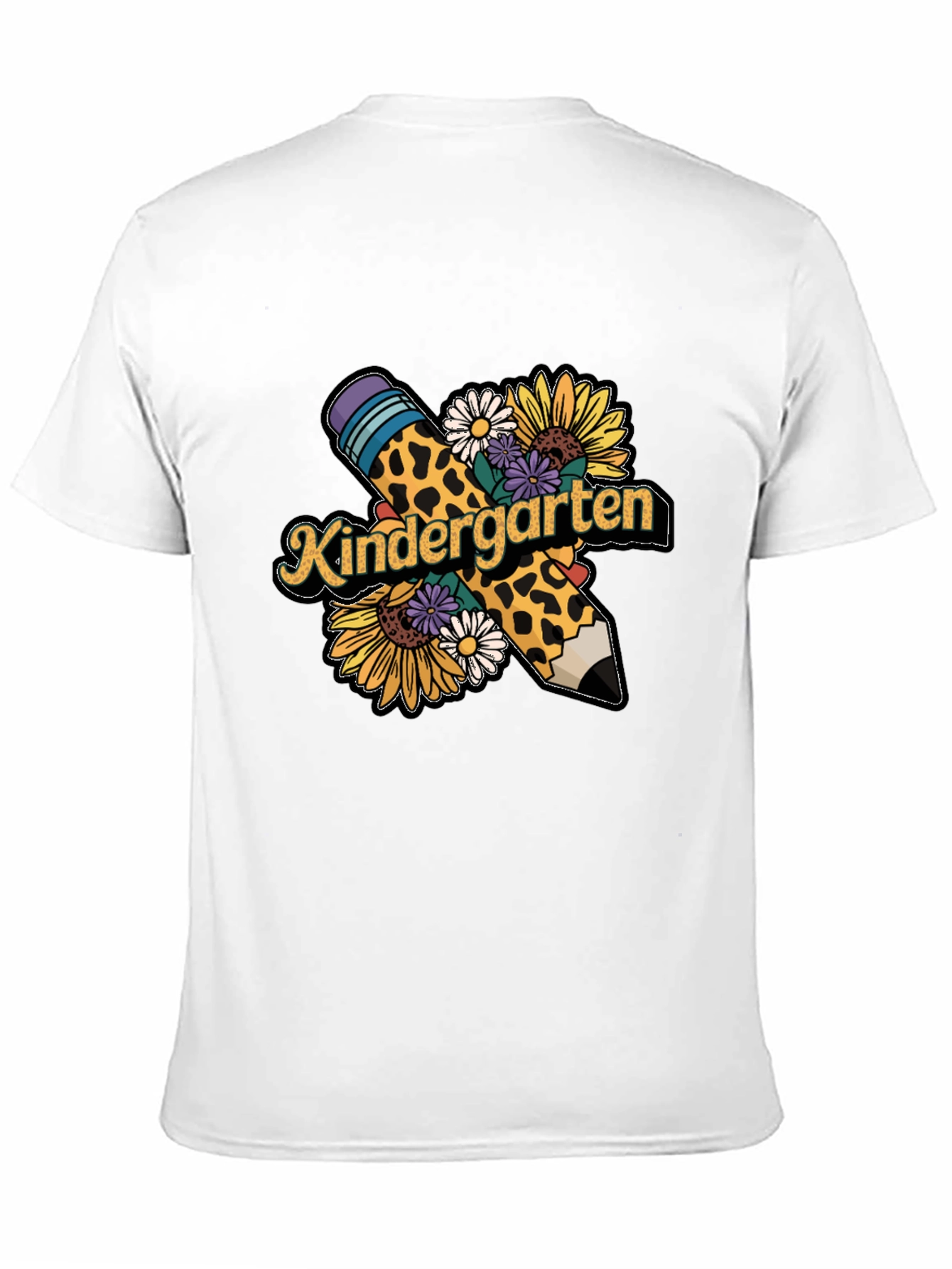 Kindergarten Teacher Leopard Pencil T-Shirt