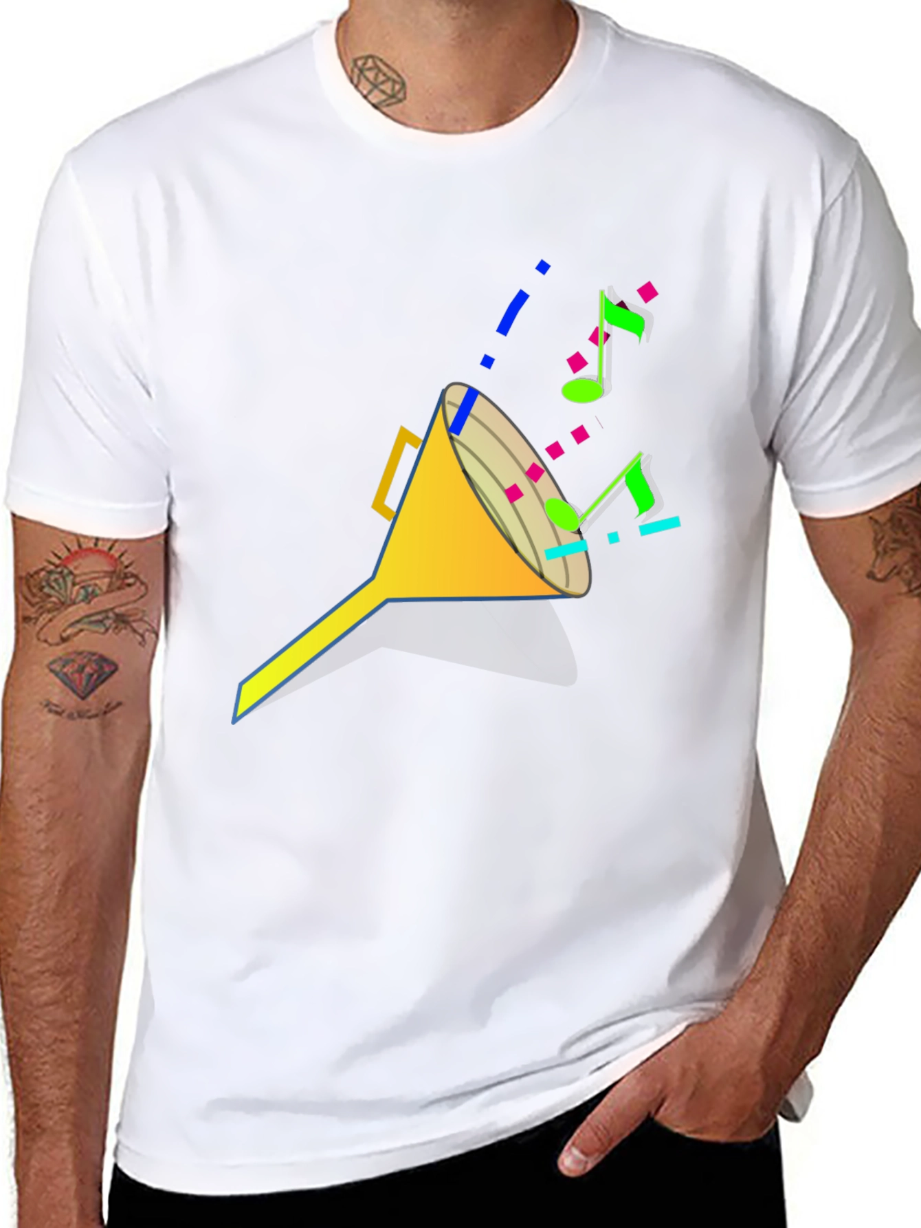 Funnel of Music Black T-Shirt - Cool Design