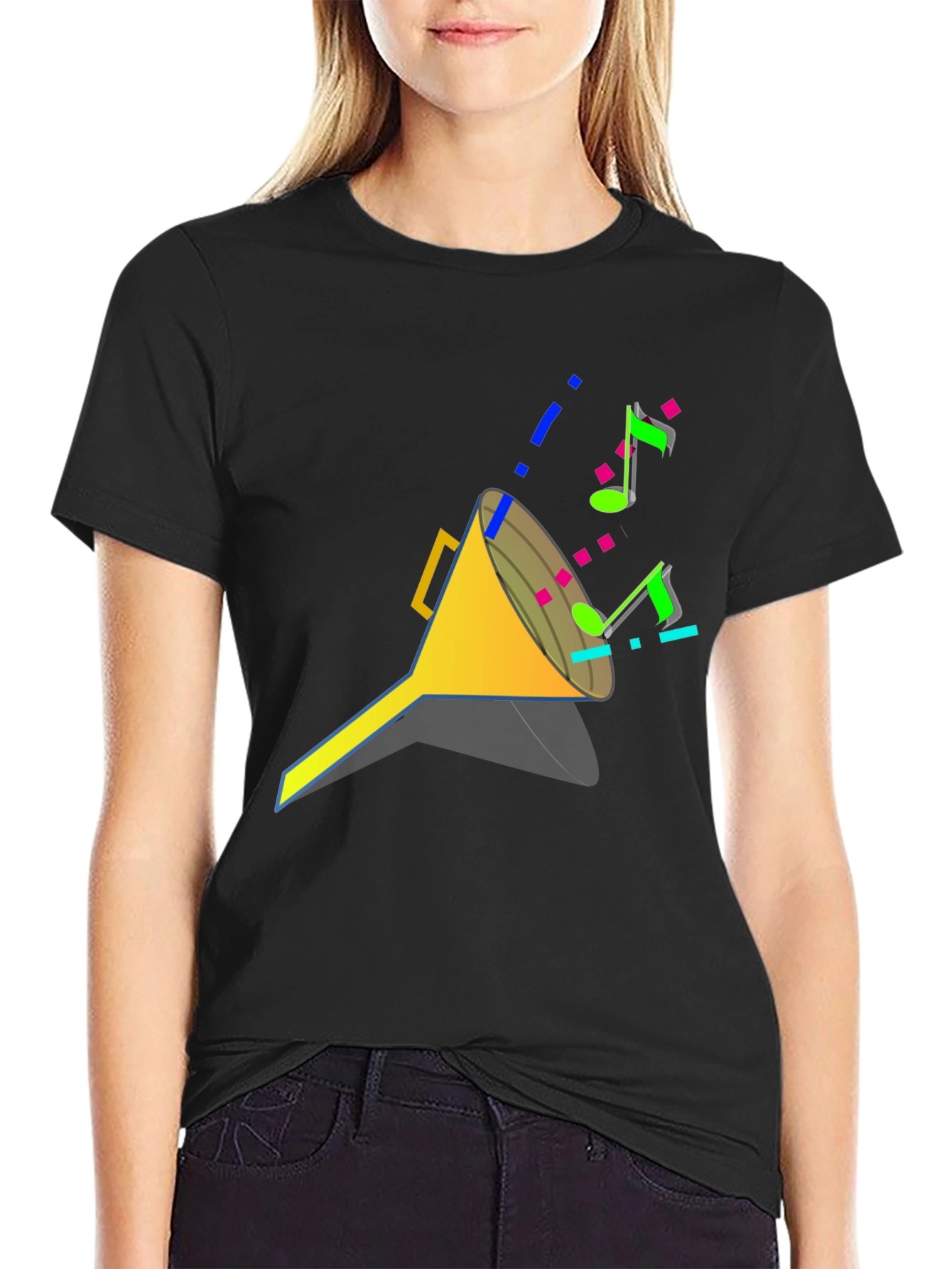 Funnel of Music Black T-Shirt - Cool Design