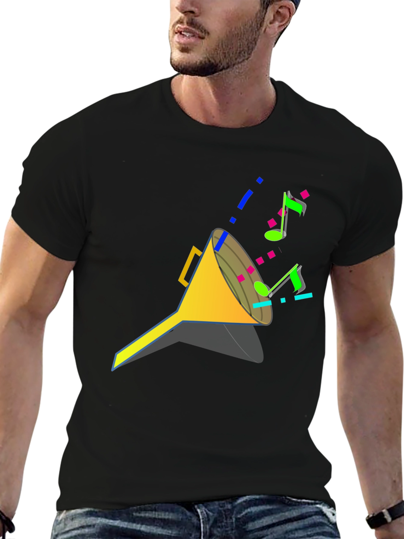 Funnel of Music Black T-Shirt - Cool Design