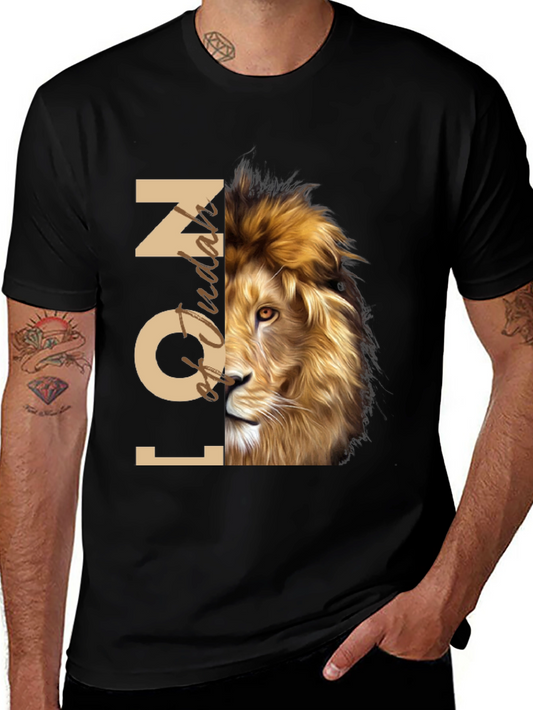 Lion Icon Graphic Tee - Stylish Mens T-Shirt