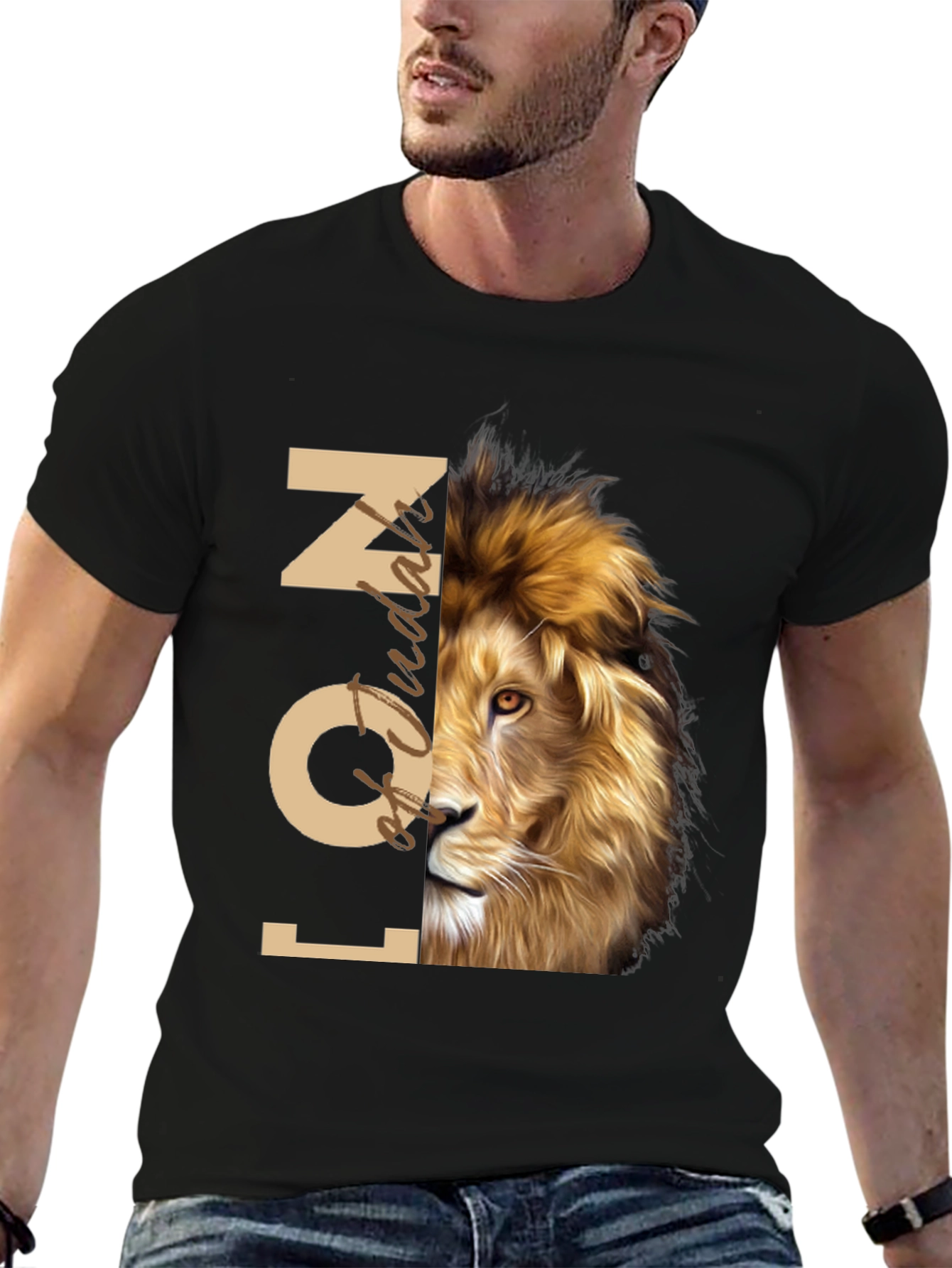 Lion Icon Graphic Tee - Stylish Mens T-Shirt