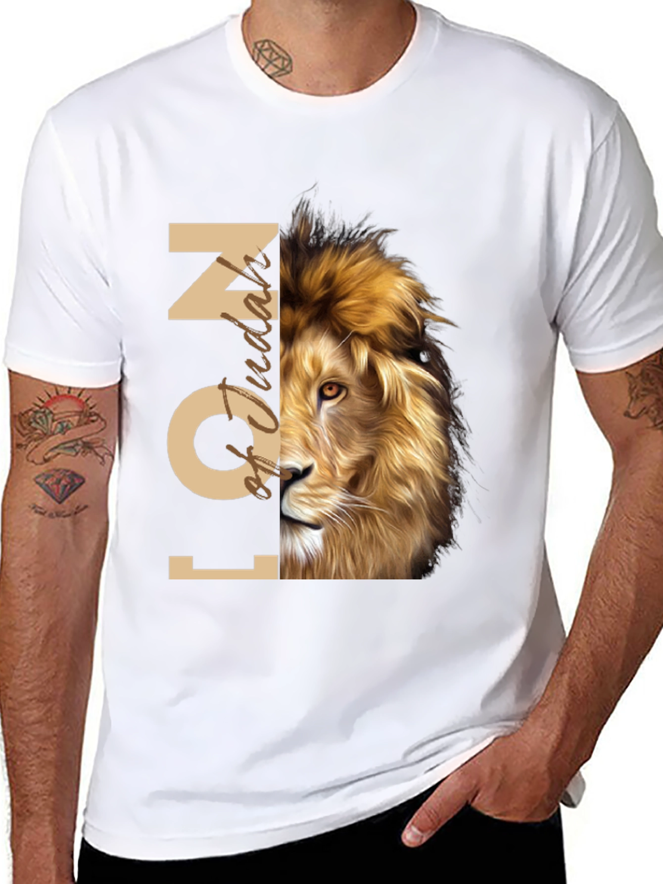 Lion Icon Graphic Tee - Stylish Mens T-Shirt