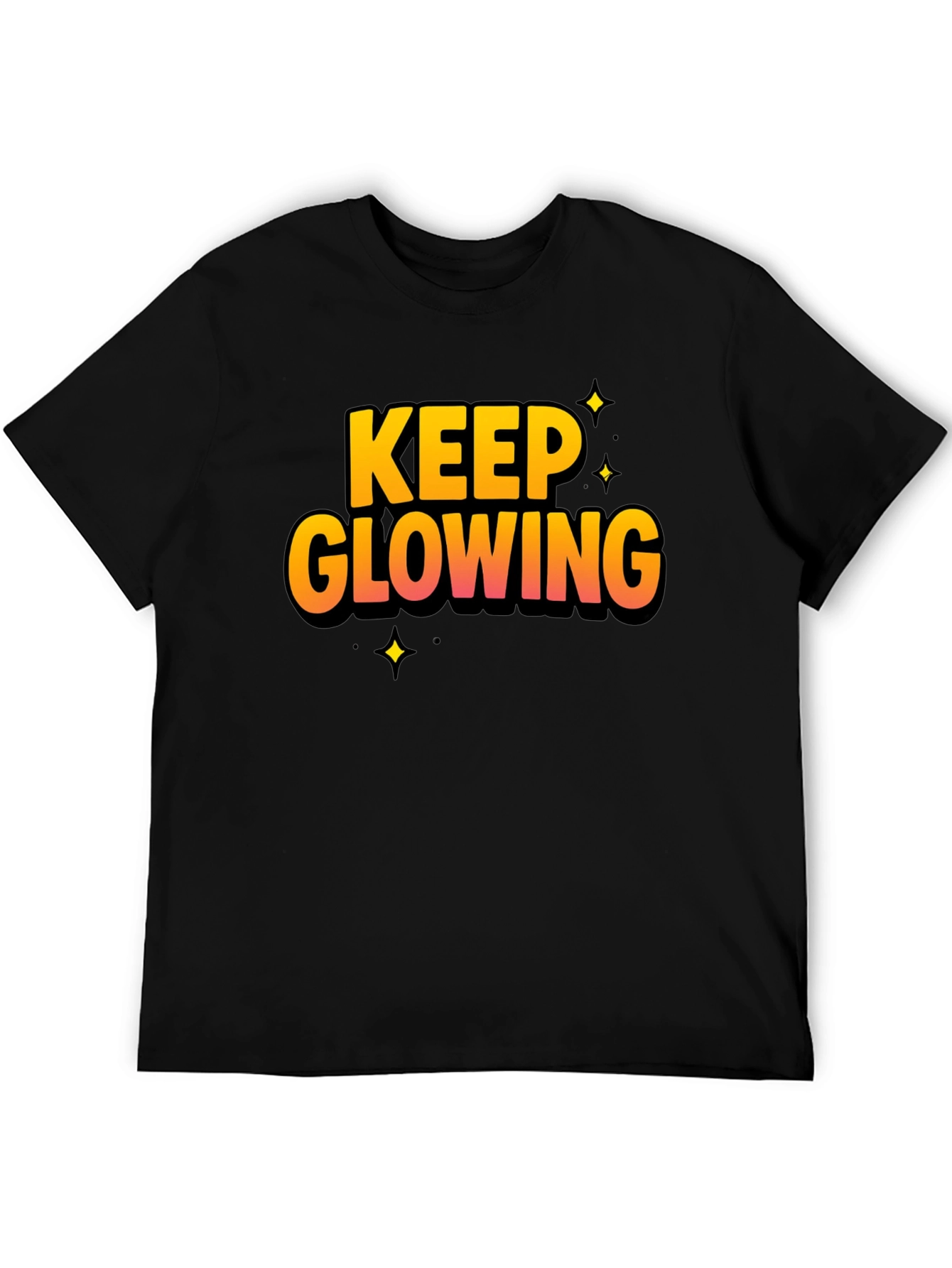 Keep Glowing Black Graphic T-Shirt