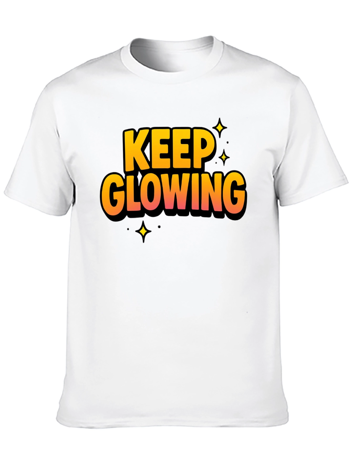 Keep Glowing Black Graphic T-Shirt