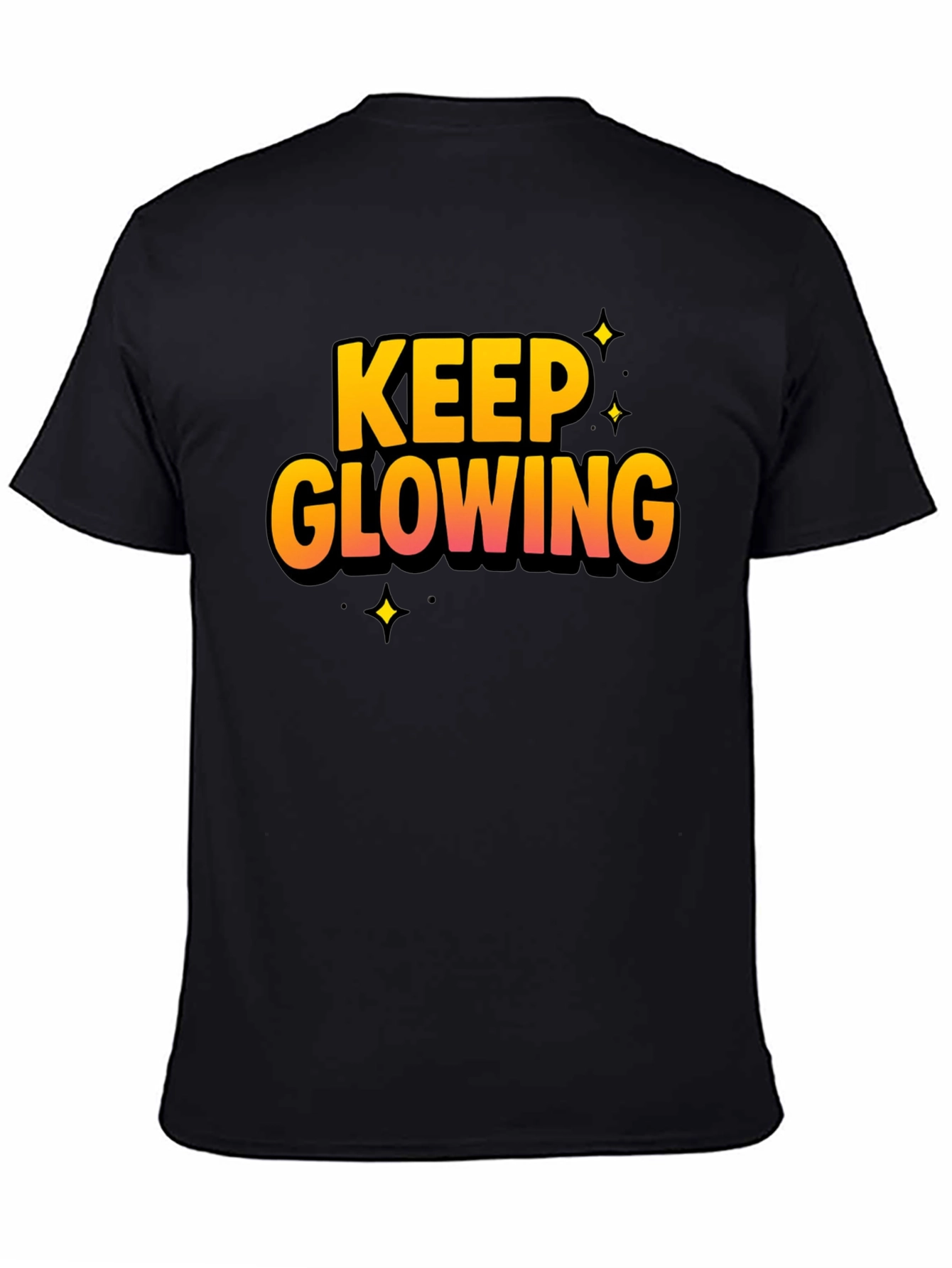 Keep Glowing Black Graphic T-Shirt