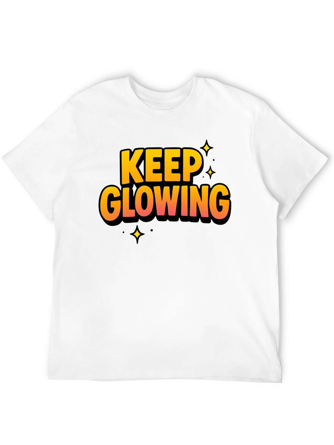 Keep Glowing Black Graphic T-Shirt