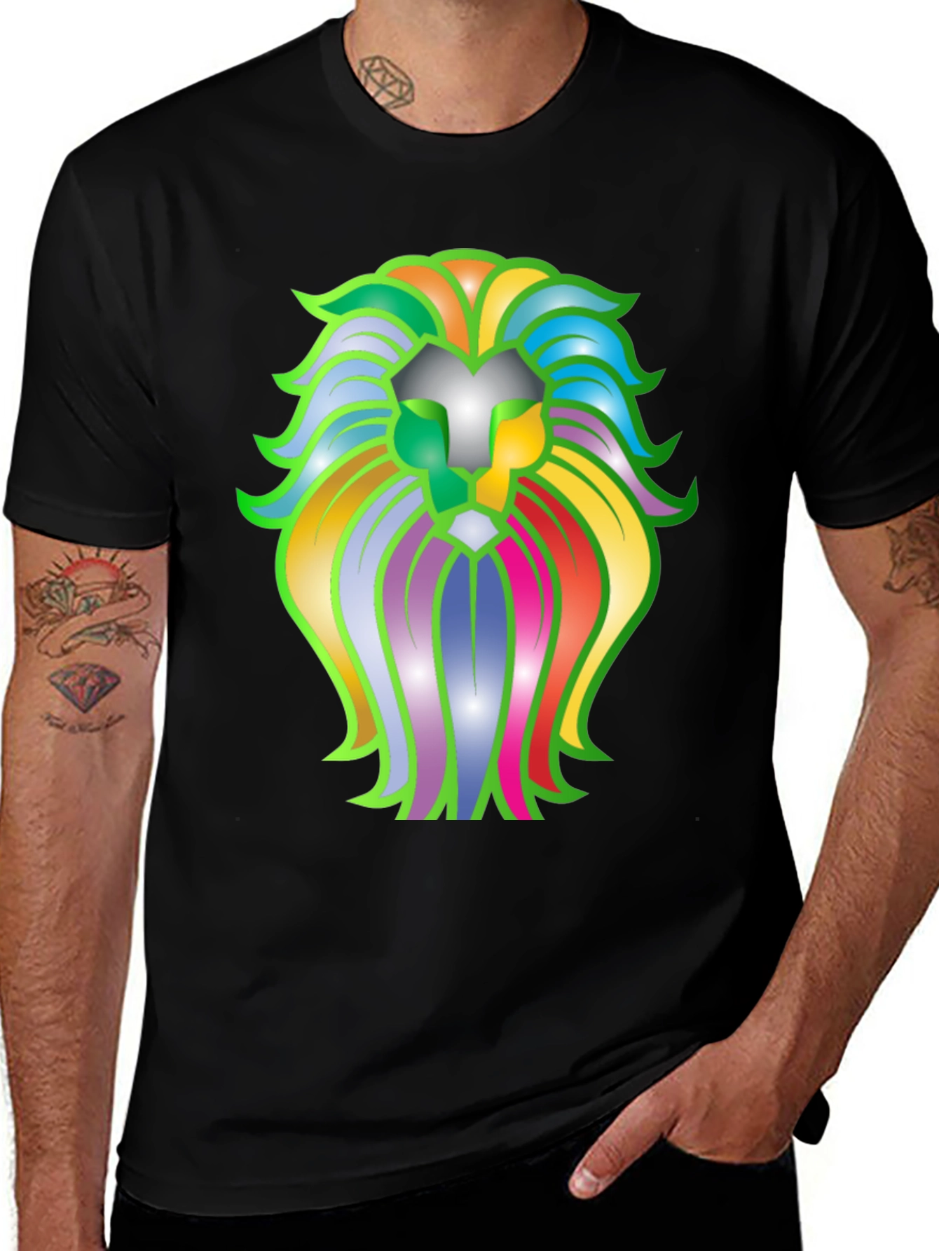 Lion Graphic Black T-Shirt