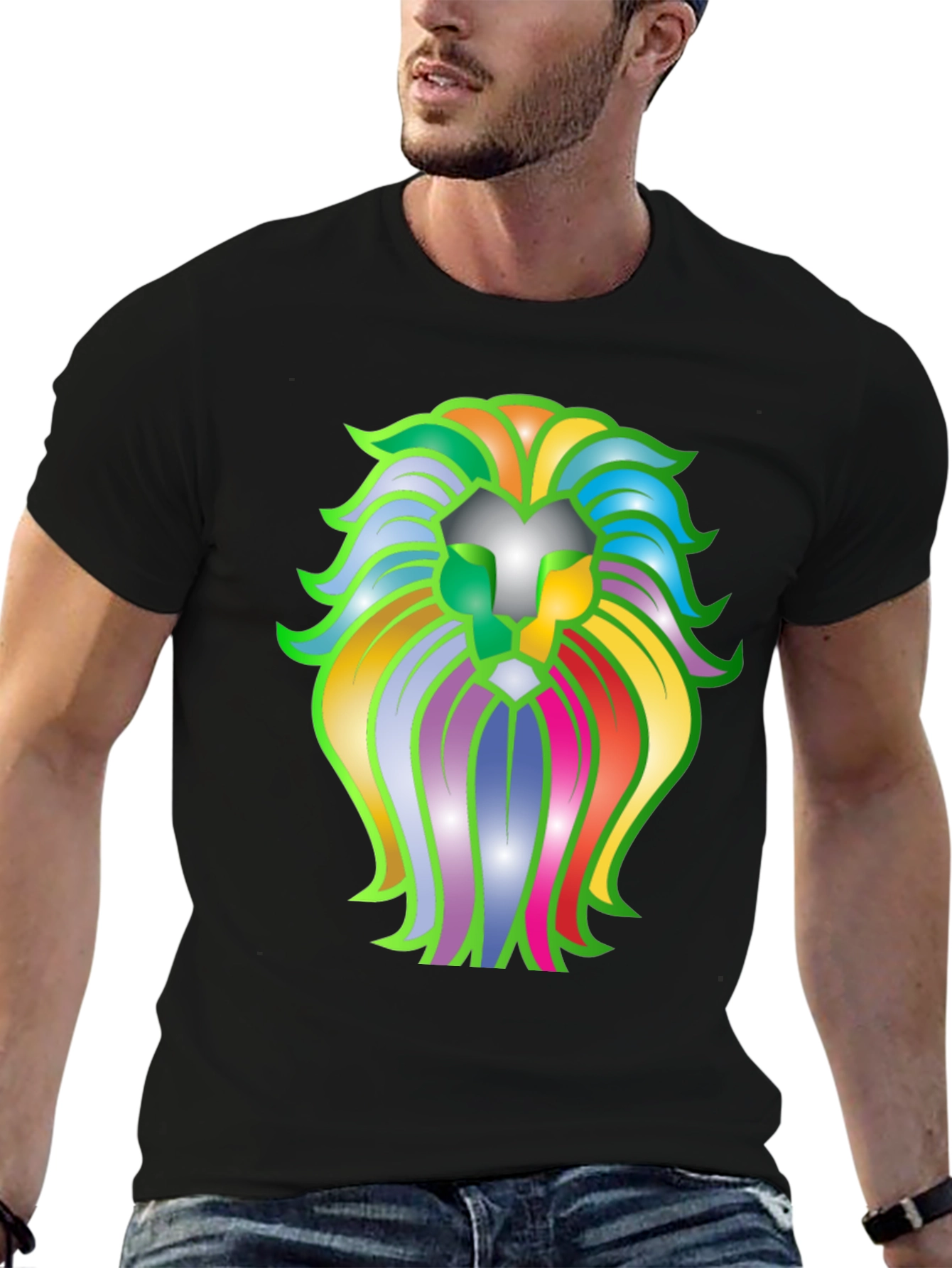 Lion Graphic Black T-Shirt