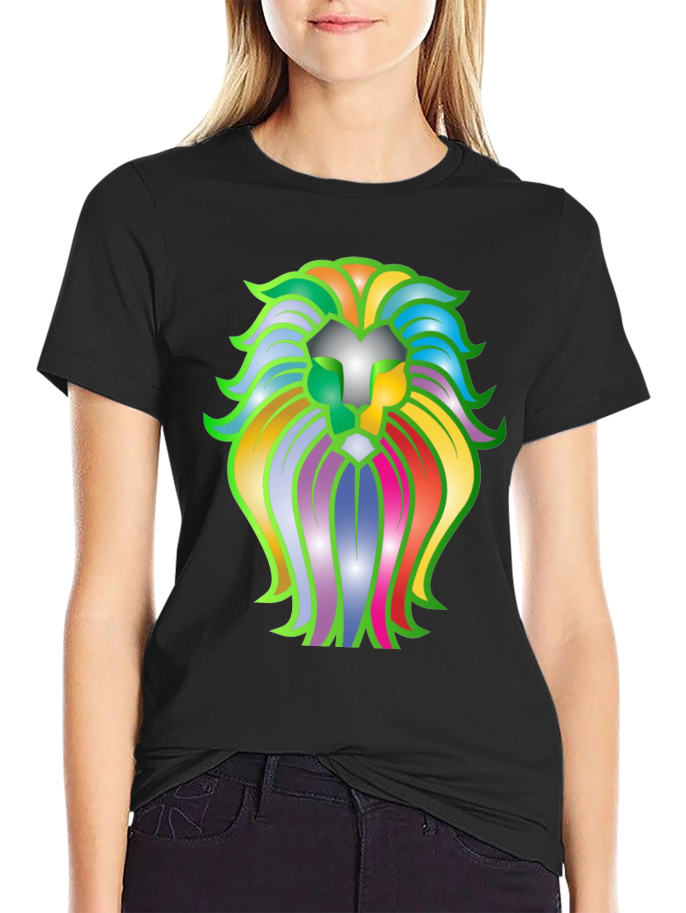 Lion Graphic Black T-Shirt