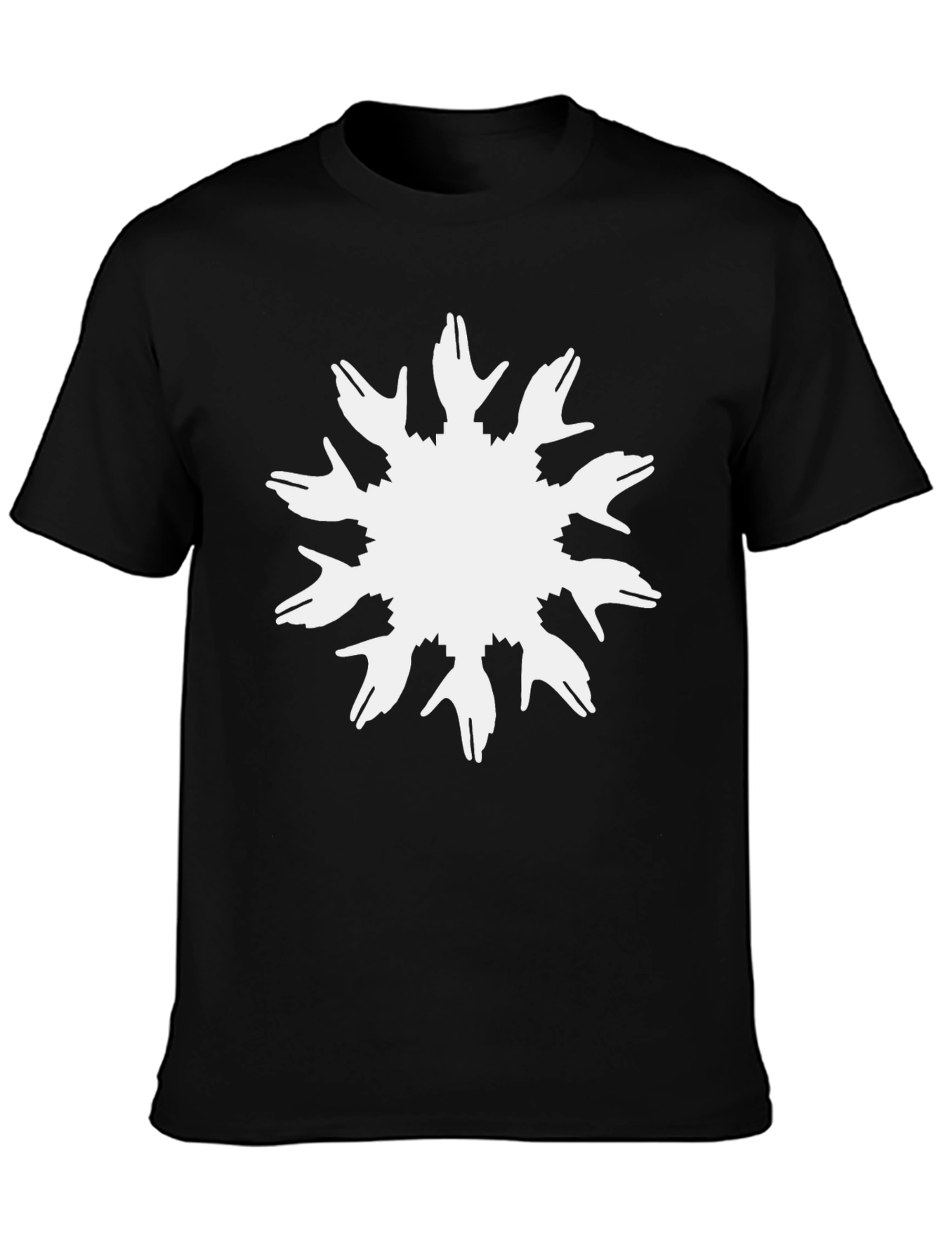 Unique Hands Sunburst Graphic Black T-Shirt