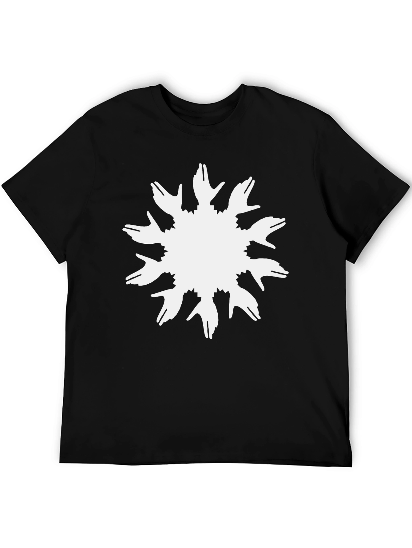 Unique Hands Sunburst Graphic Black T-Shirt