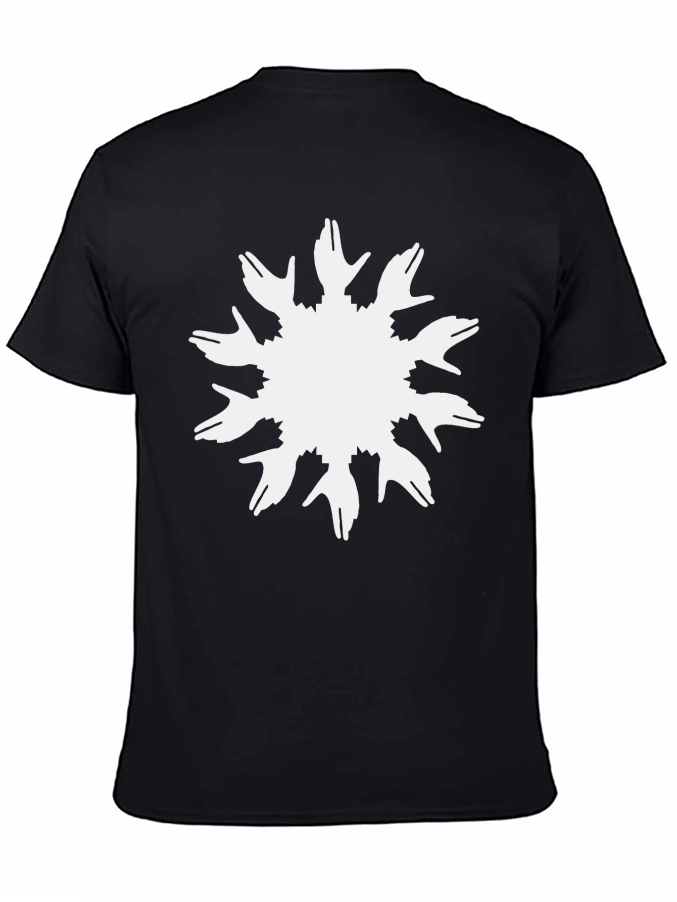 Unique Hands Sunburst Graphic Black T-Shirt