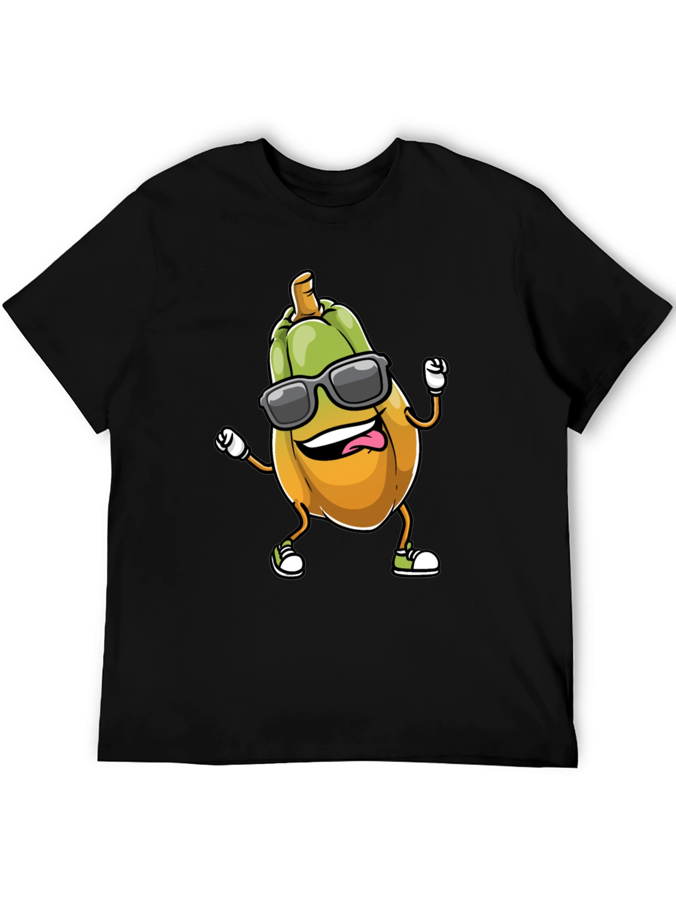 Cool Squash Cartoon Black T-Shirt