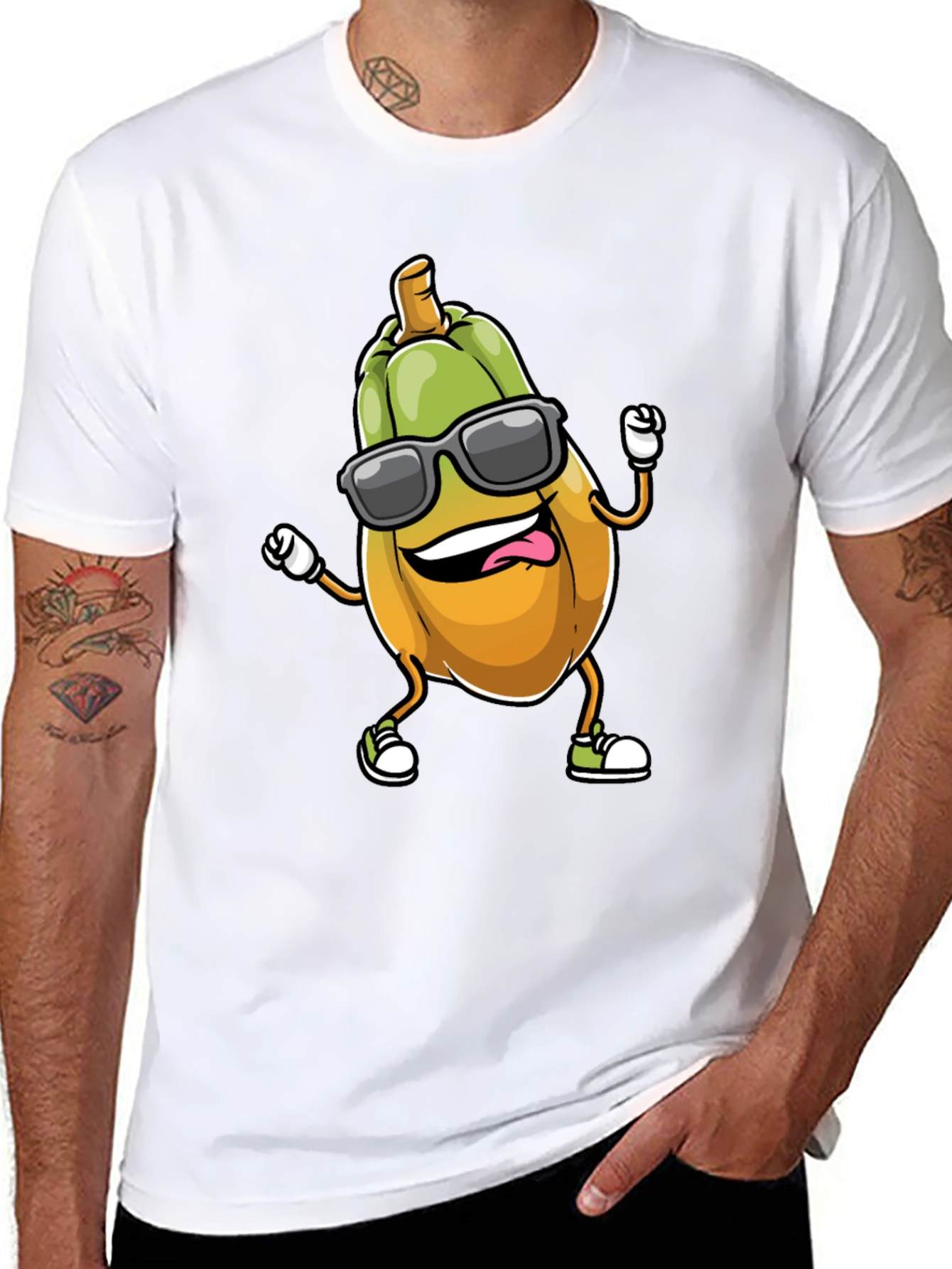 Cool Squash Cartoon Black T-Shirt