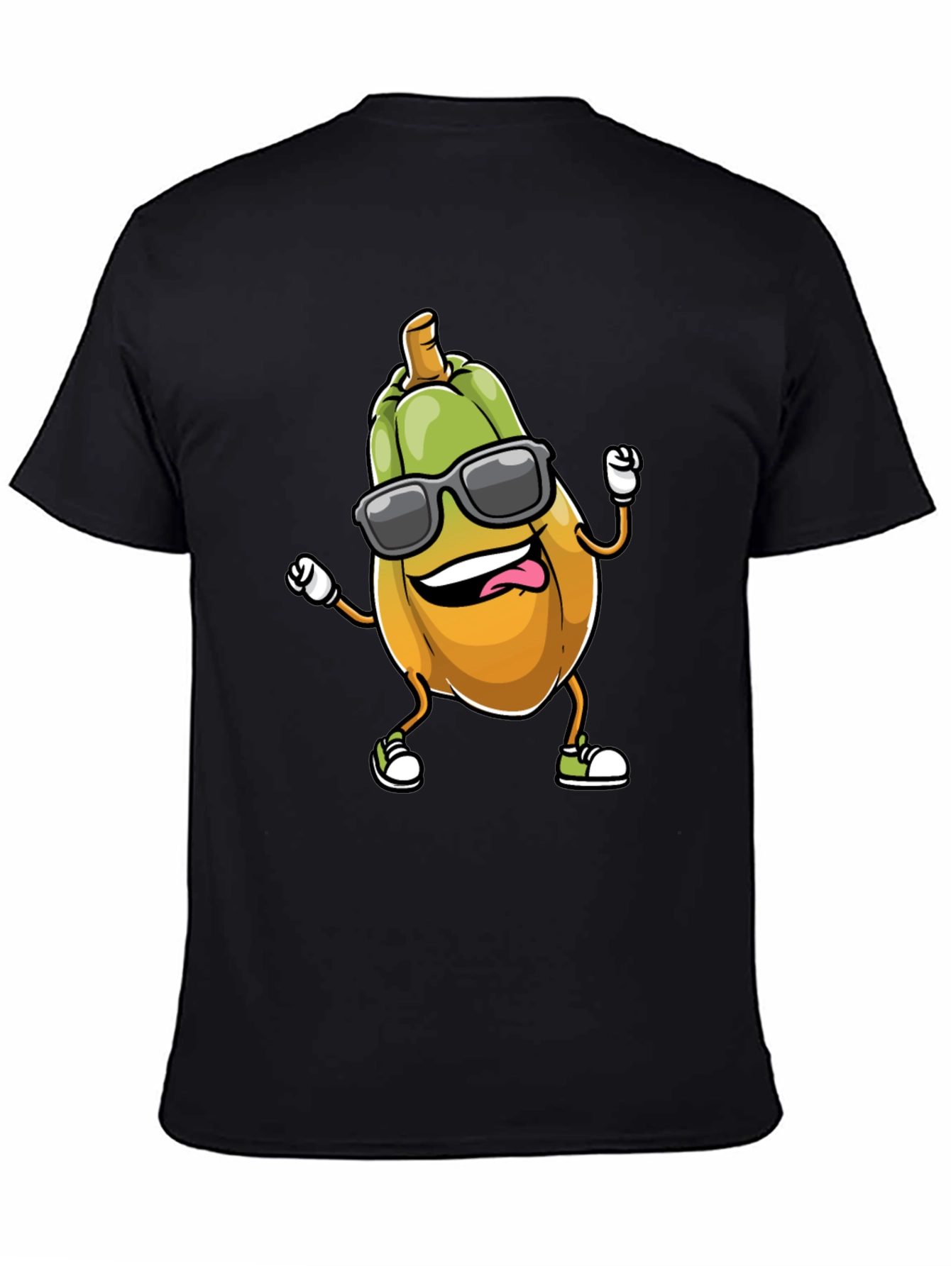 Cool Squash Cartoon Black T-Shirt