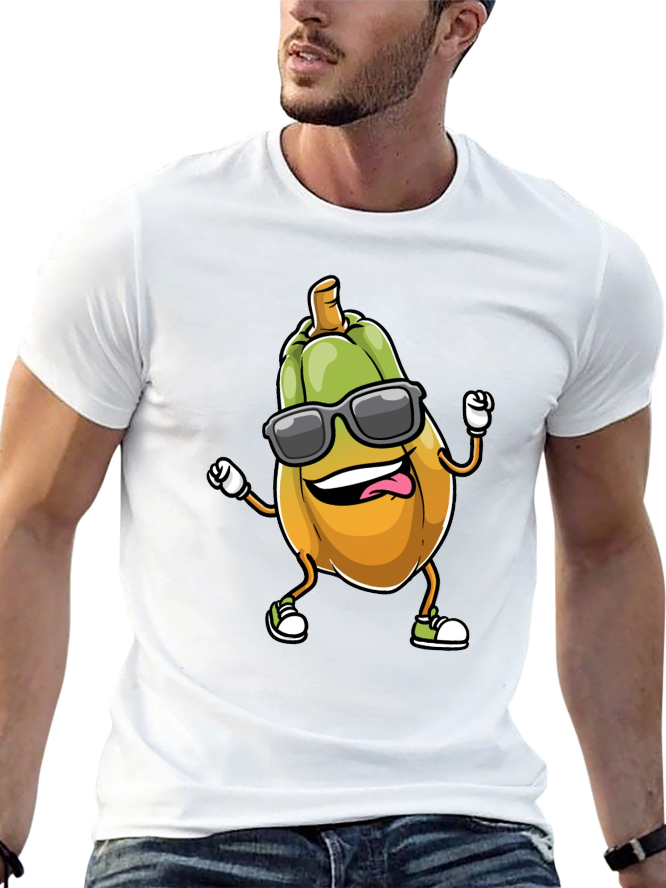 Cool Squash Cartoon Black T-Shirt