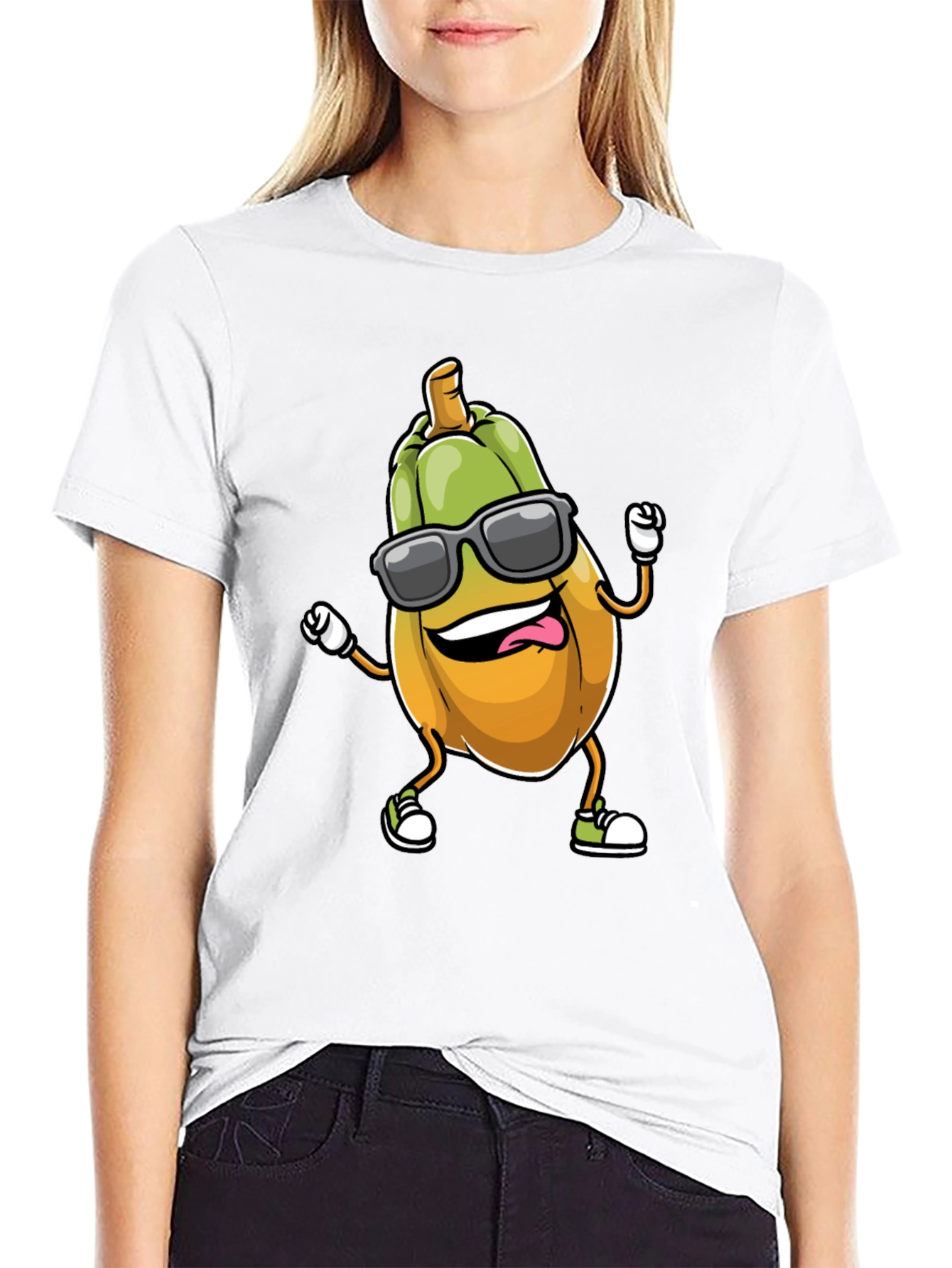 Cool Squash Cartoon Black T-Shirt
