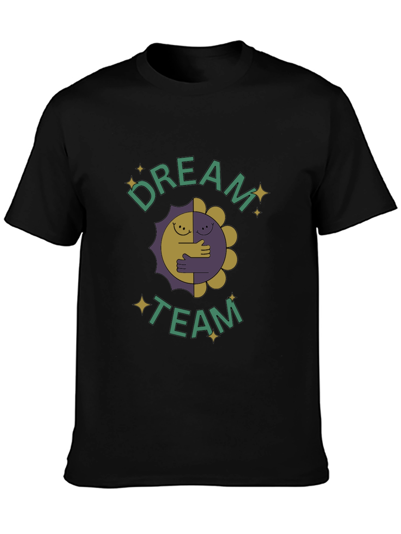 Dream Team Graphic Tee - Black Crew Neck T-Shirt