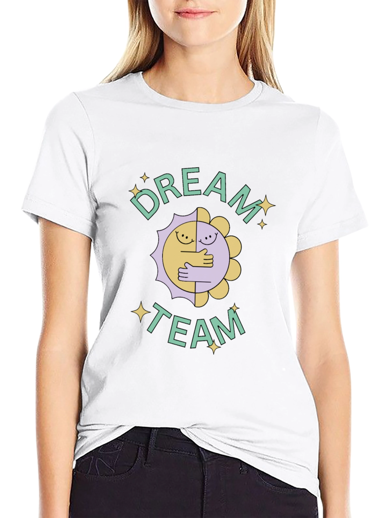 Dream Team Graphic Tee - Black Crew Neck T-Shirt