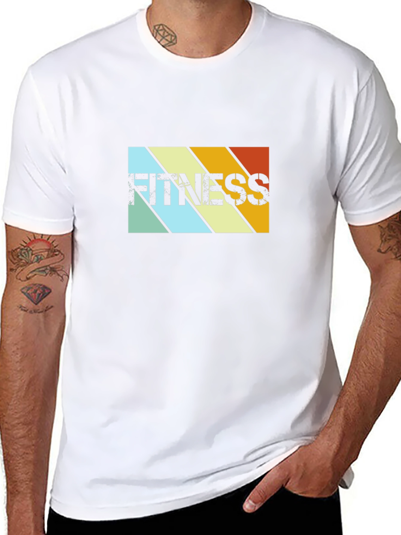 Retro Fitness Graphic T-Shirt - Black