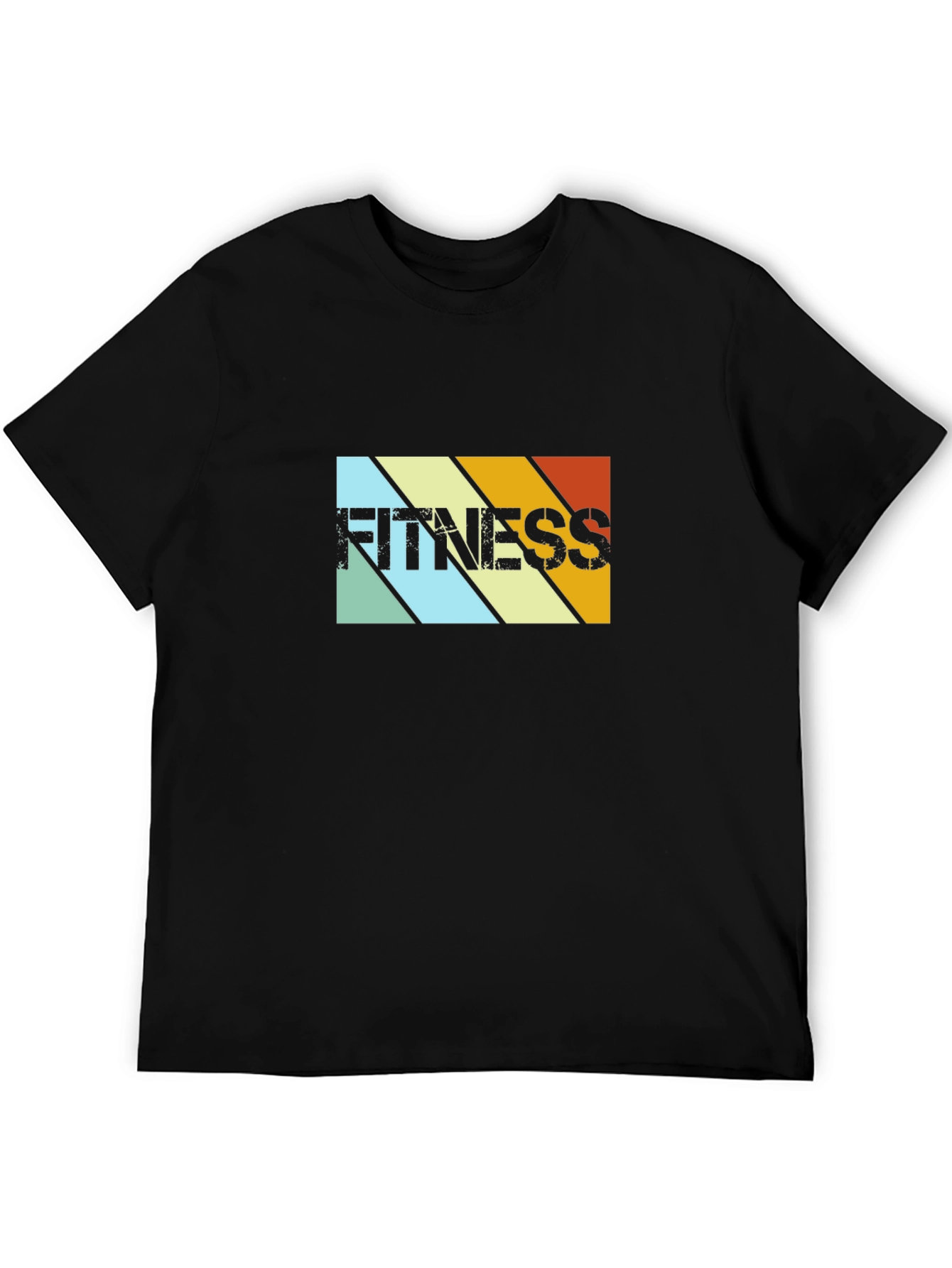 Retro Fitness Graphic T-Shirt - Black