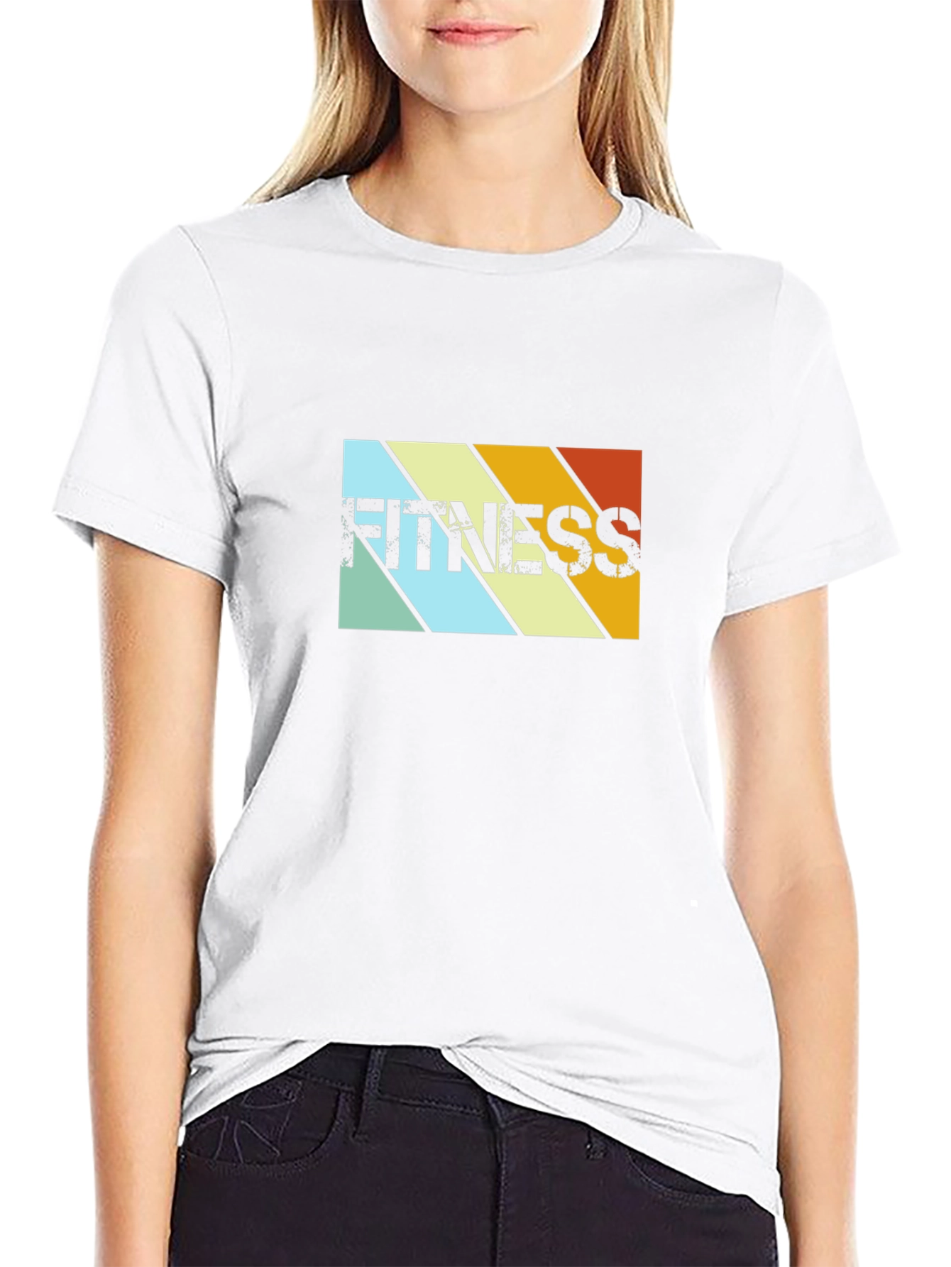 Retro Fitness Graphic T-Shirt - Black