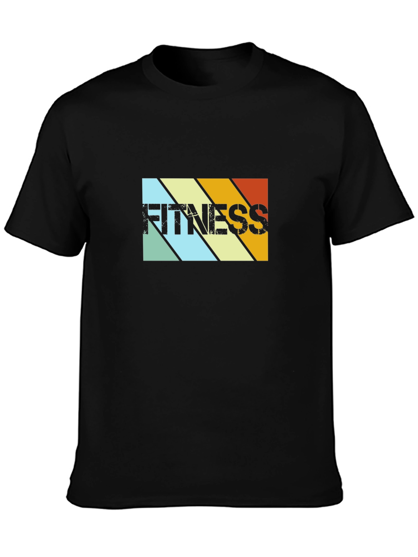 Retro Fitness Graphic T-Shirt - Black