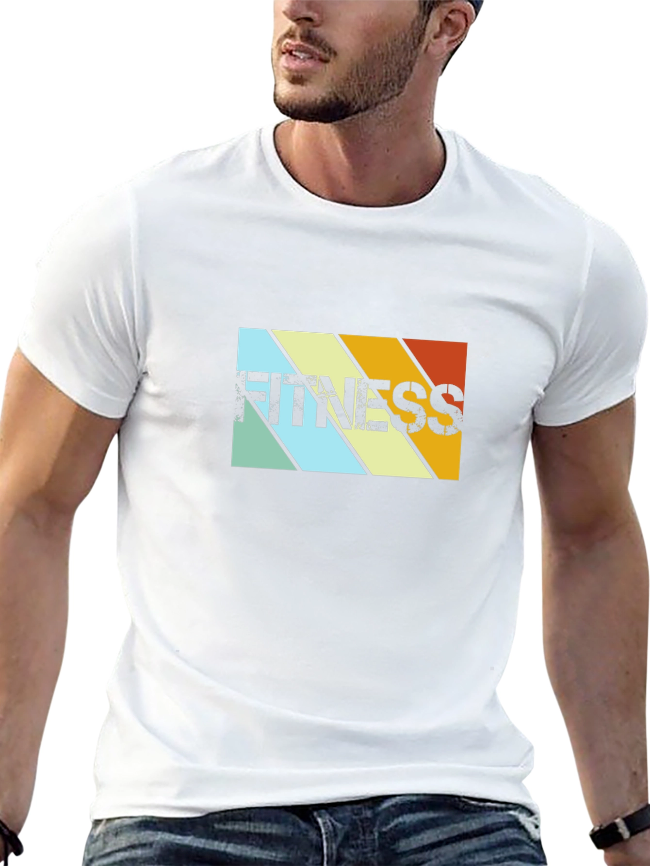 Retro Fitness Graphic T-Shirt - Black