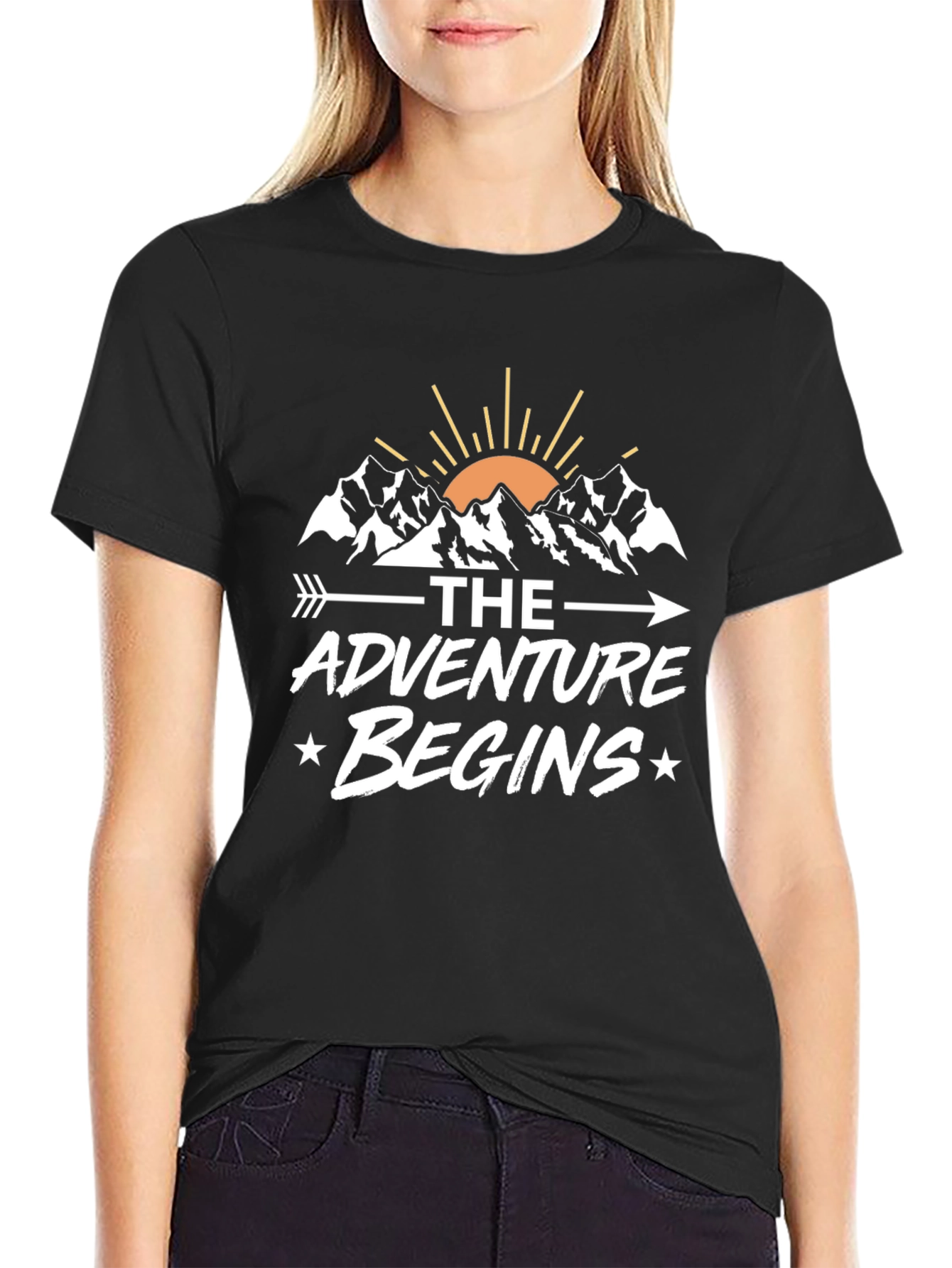 Adventure Begins Graphic Tee - Mountain Design