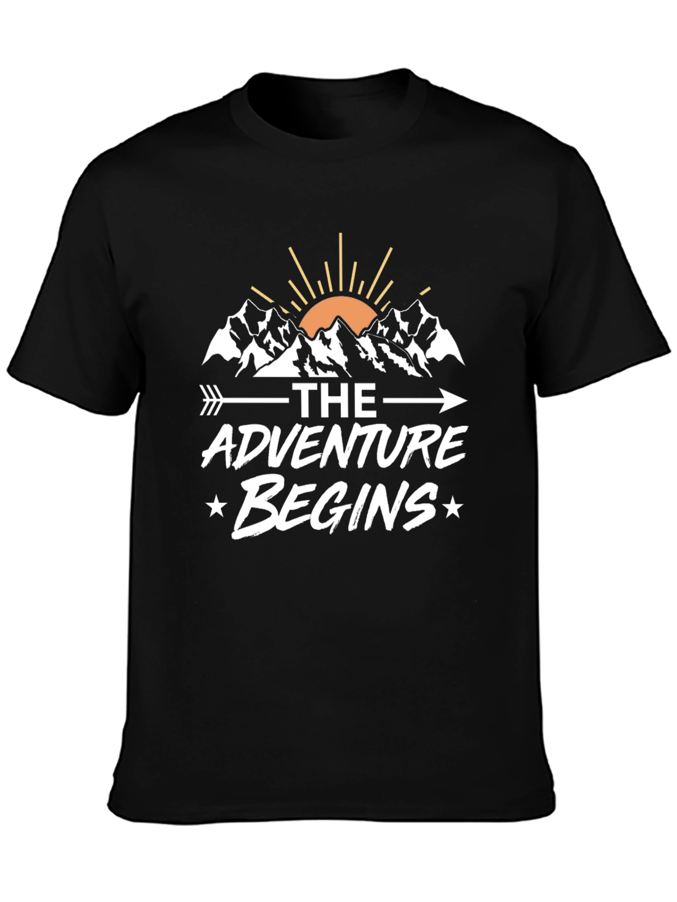 Adventure Begins Graphic Tee - Mountain Design