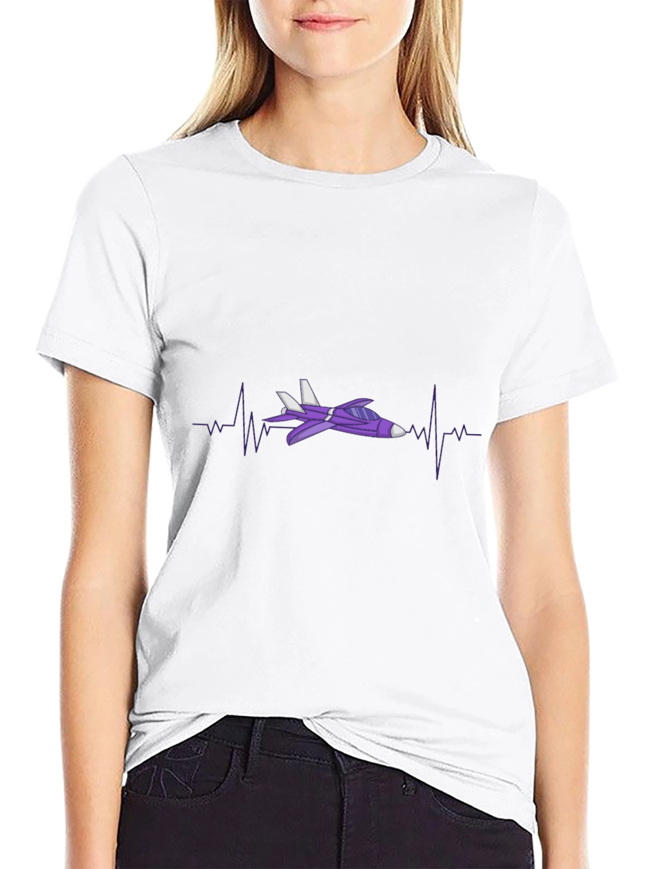 Jet Plane Heartbeat T-Shirt - Aviation Enthusiast Tee