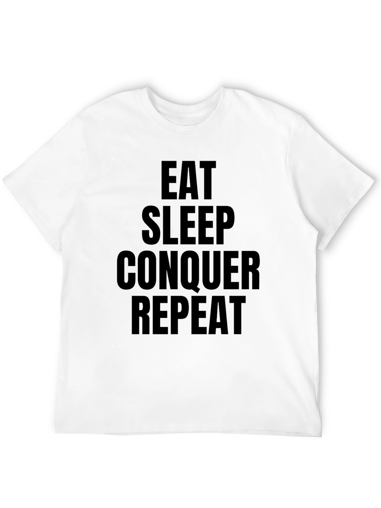 Eat Sleep Conquer Repeat Graphic Tee - Black