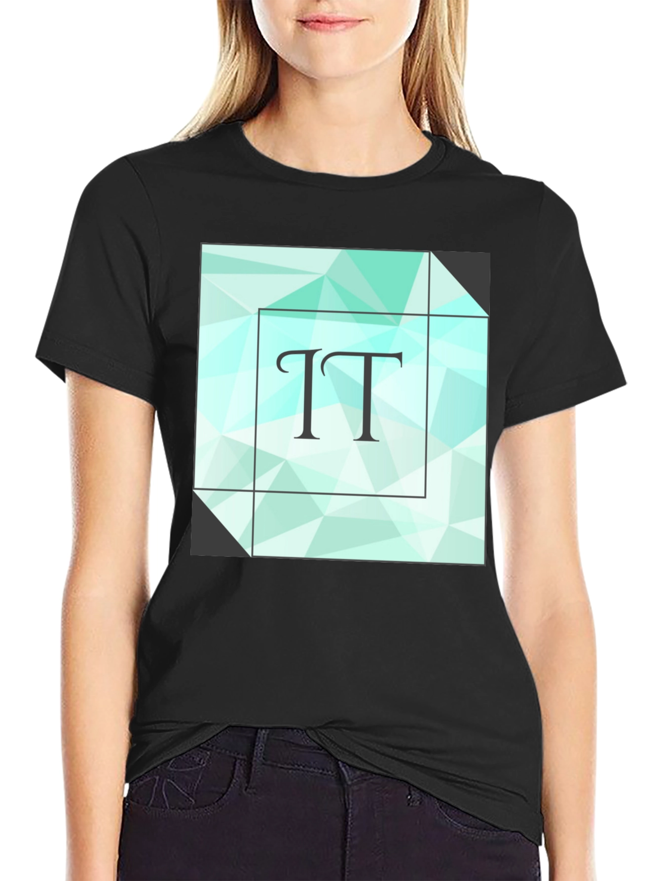 Geometric TT Print Black T-Shirt