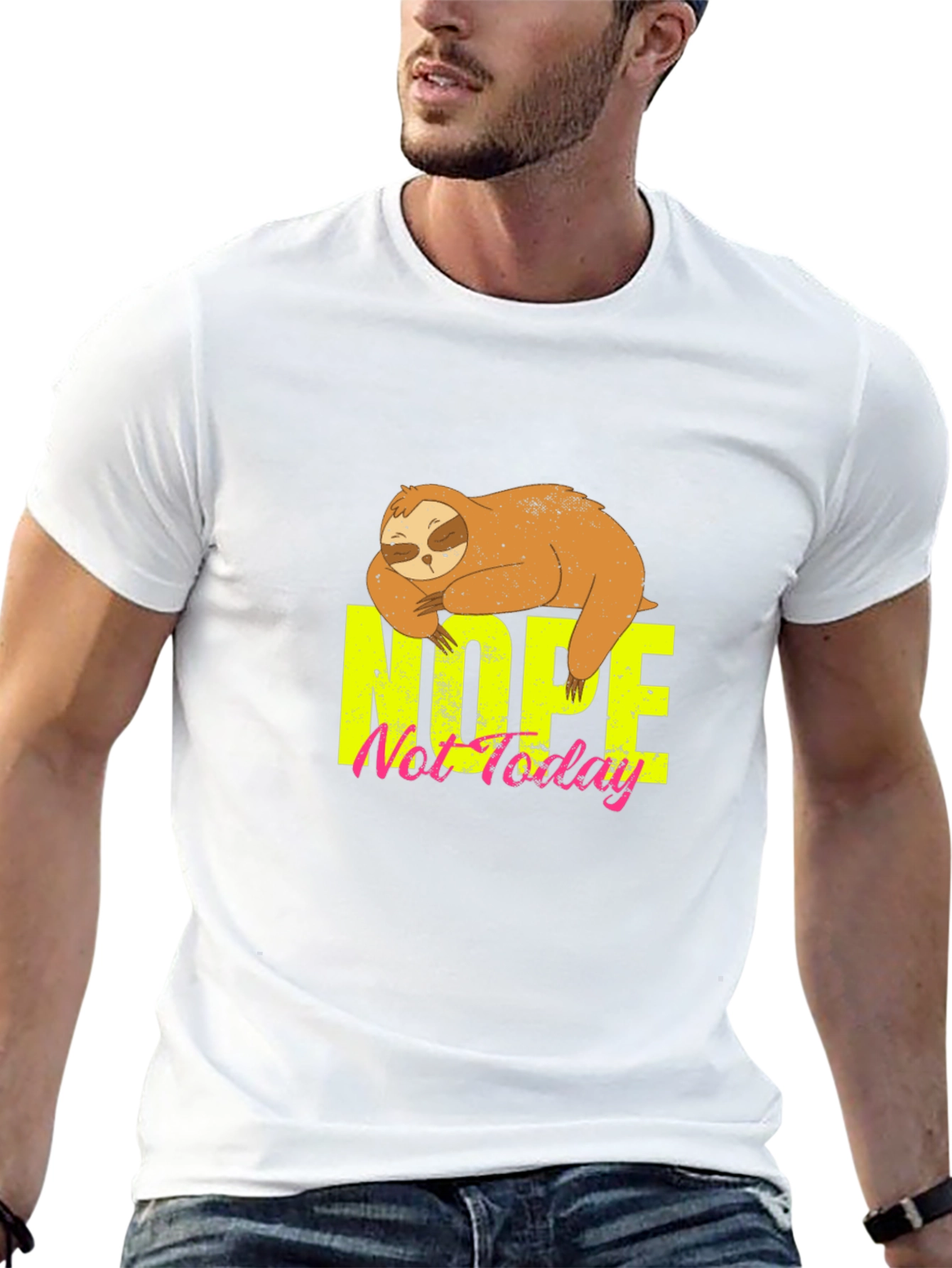 Nope Not Today Sloth Graphic T-Shirt