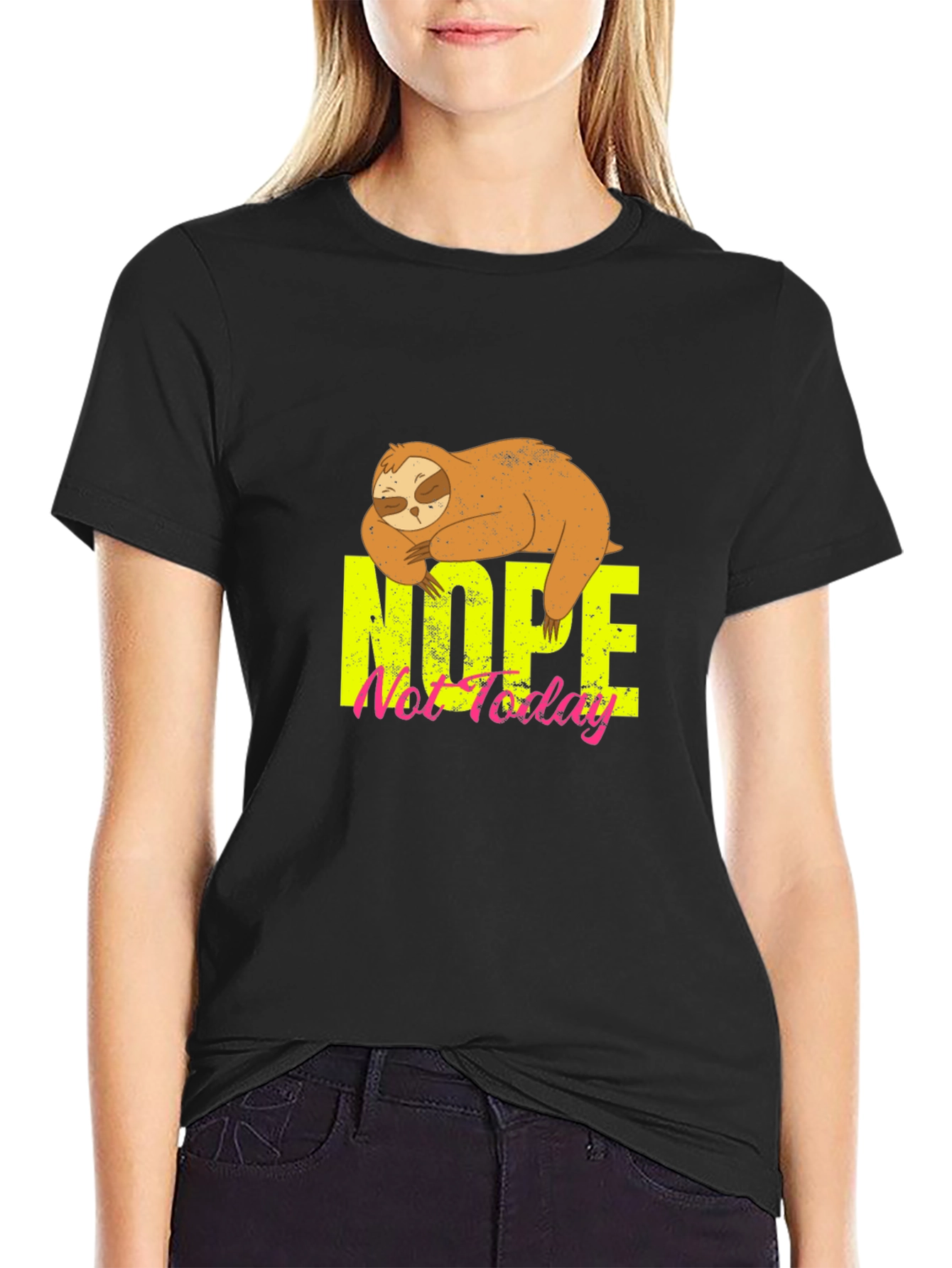 Nope Not Today Sloth Graphic T-Shirt