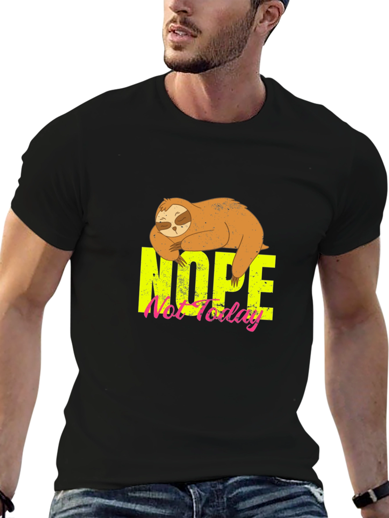 Nope Not Today Sloth Graphic T-Shirt
