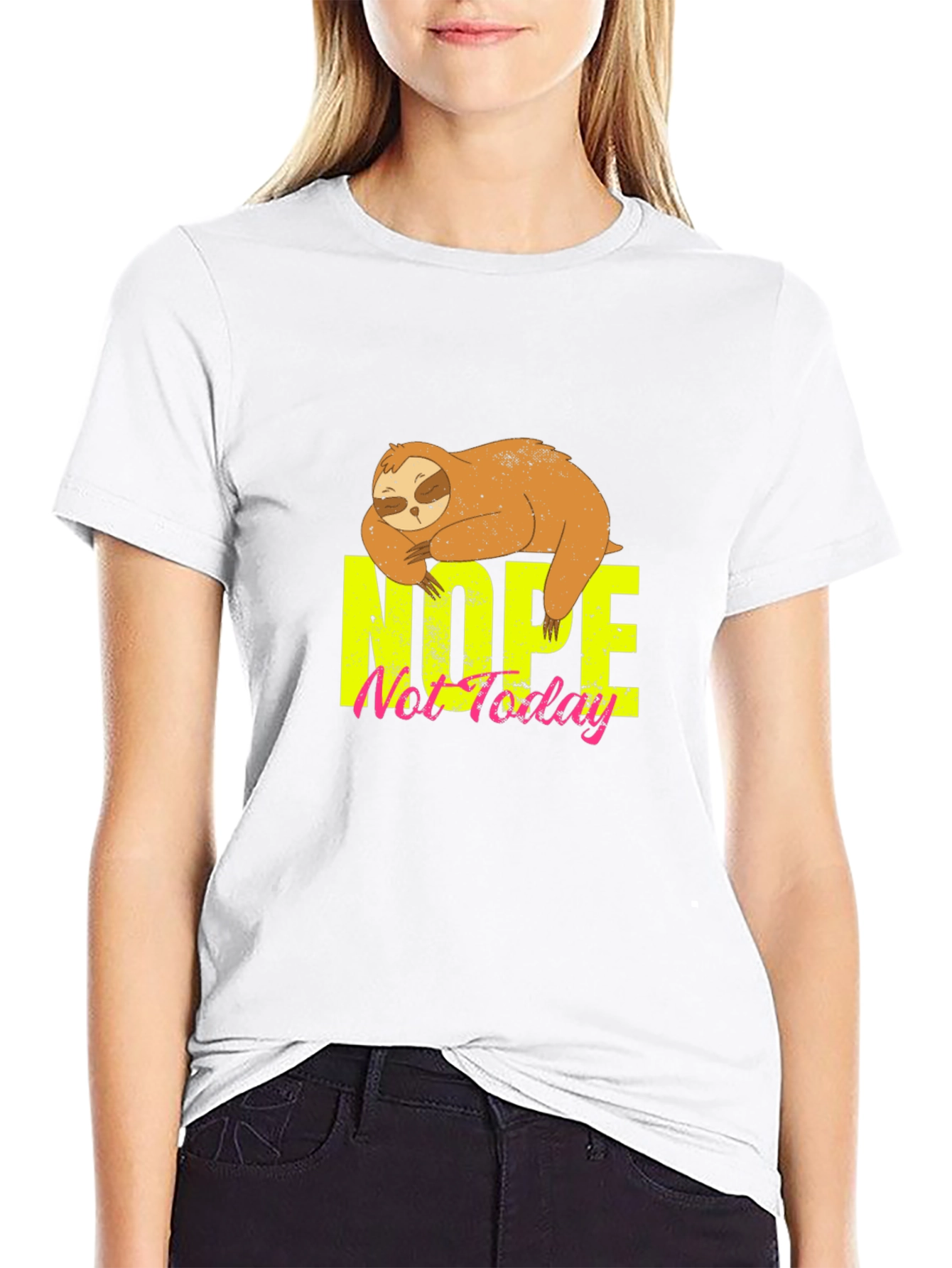 Nope Not Today Sloth Graphic T-Shirt