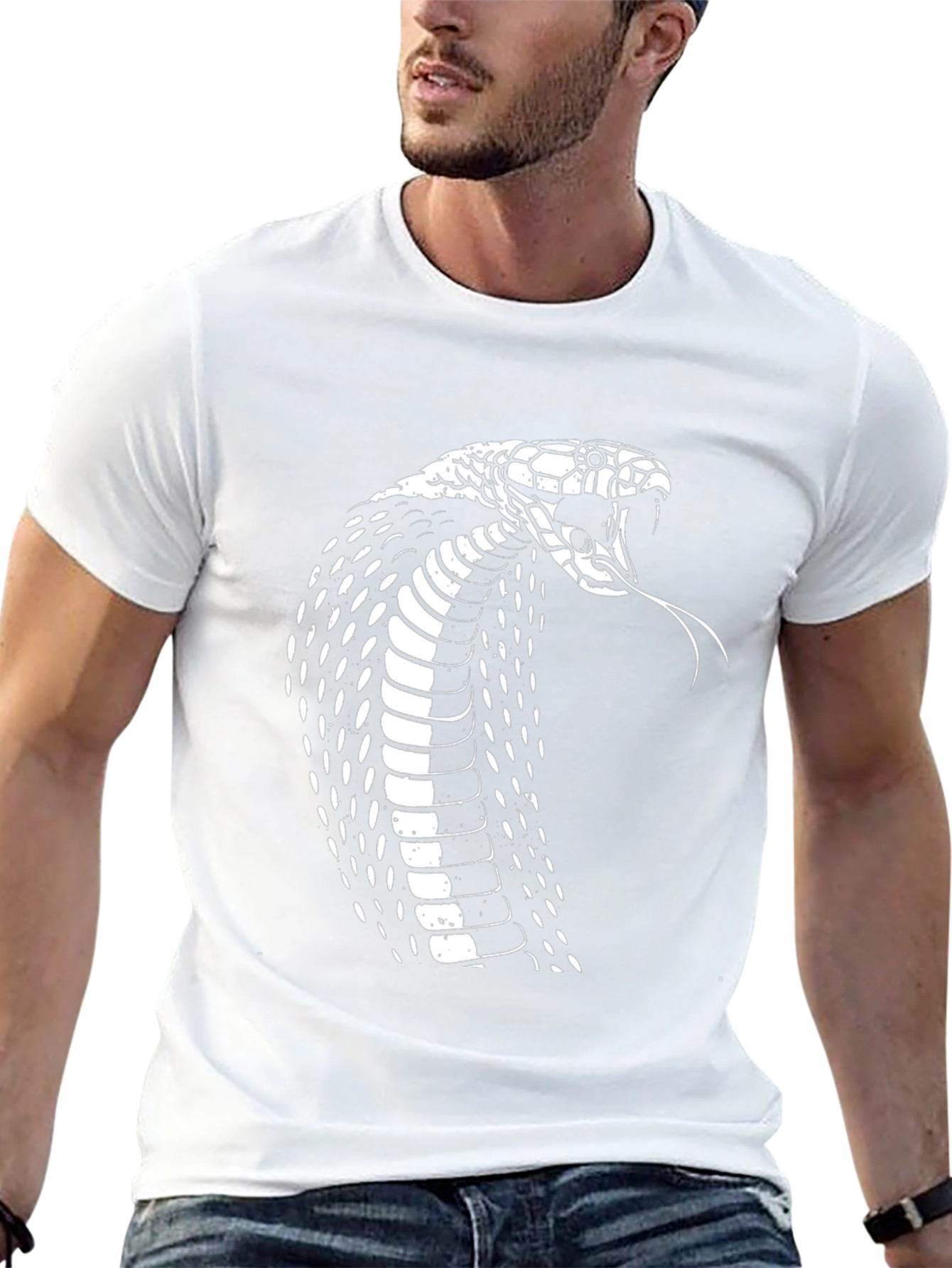 Mens Black Cobra Graphic T-Shirt