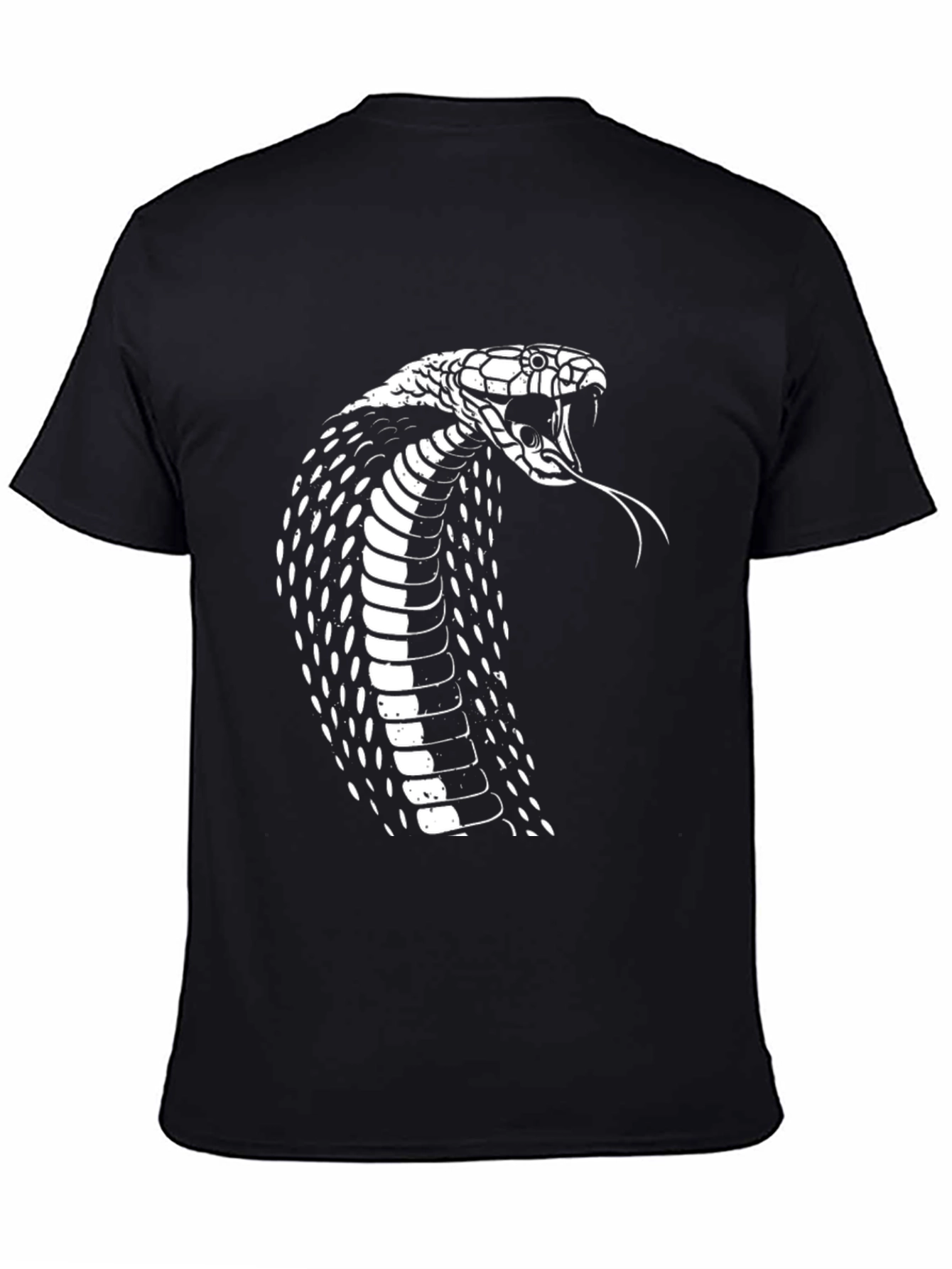 Mens Black Cobra Graphic T-Shirt