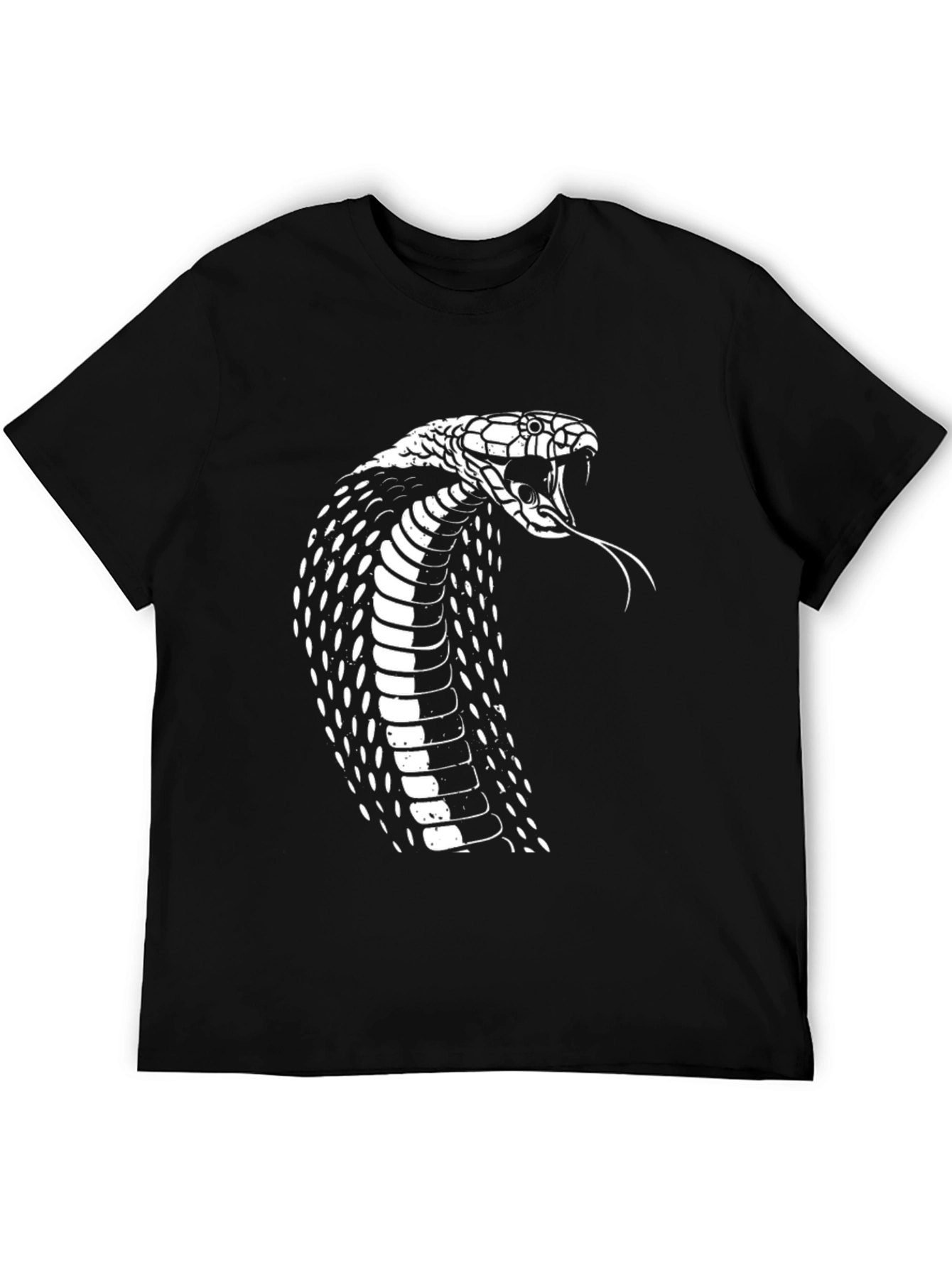 Mens Black Cobra Graphic T-Shirt