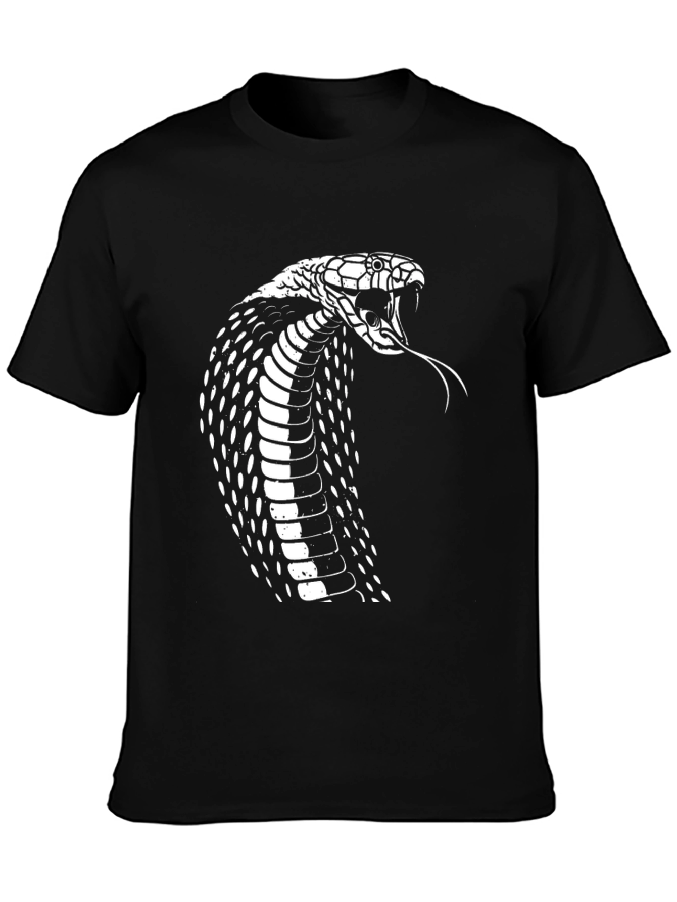 Mens Black Cobra Graphic T-Shirt