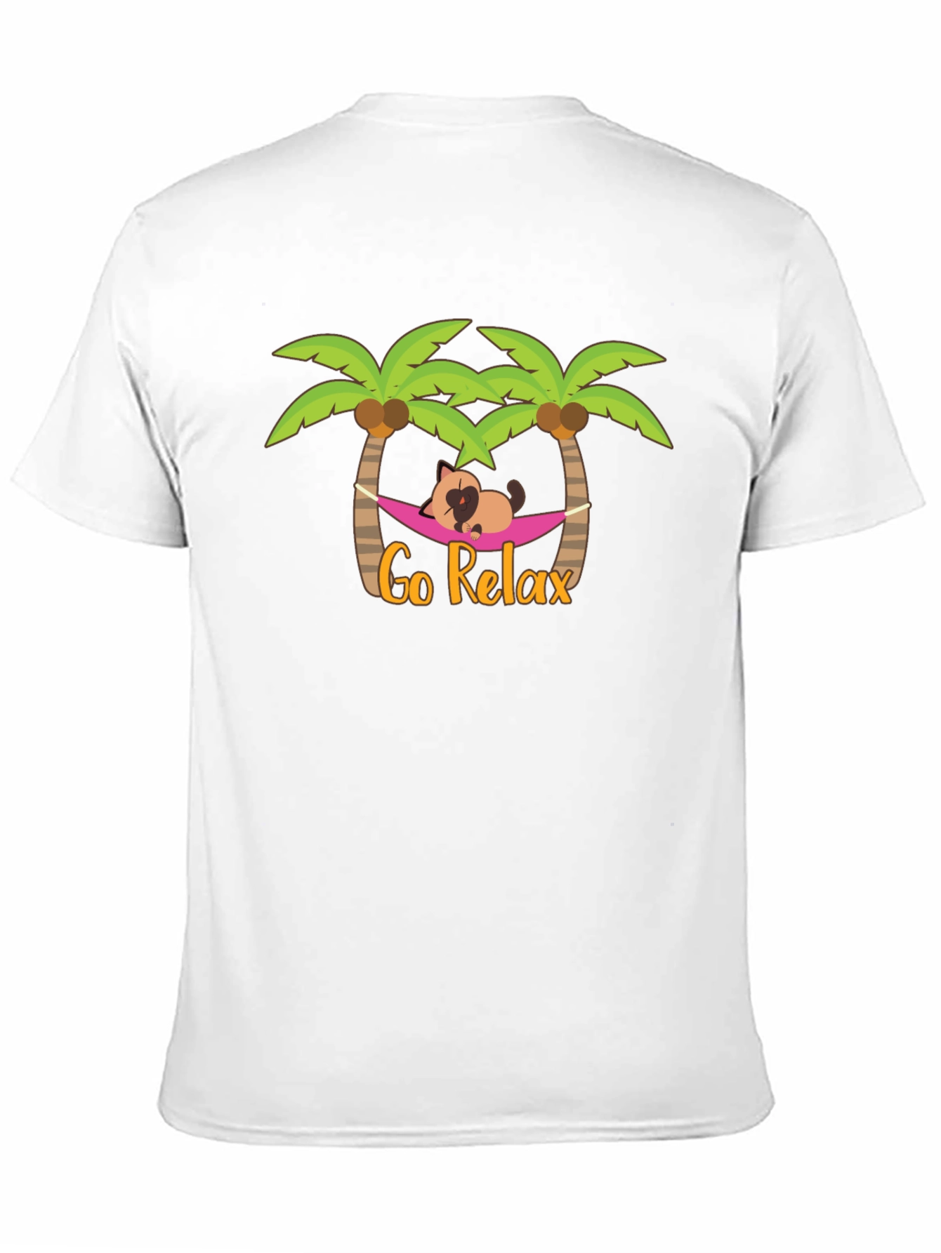 Go Relax Palm Tree Cat Hammock Graphic Tee