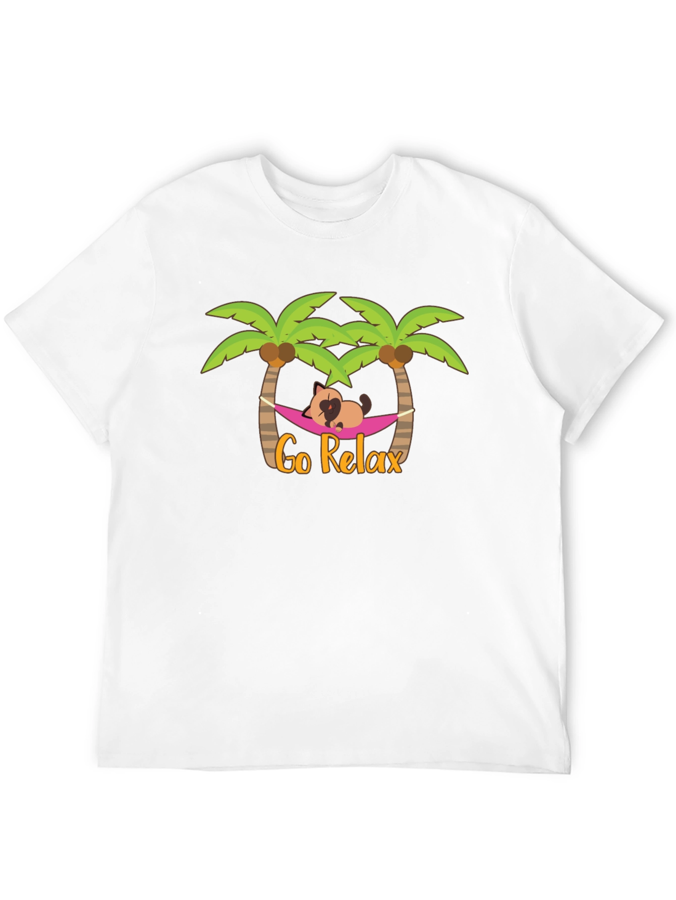 Go Relax Palm Tree Cat Hammock Graphic Tee